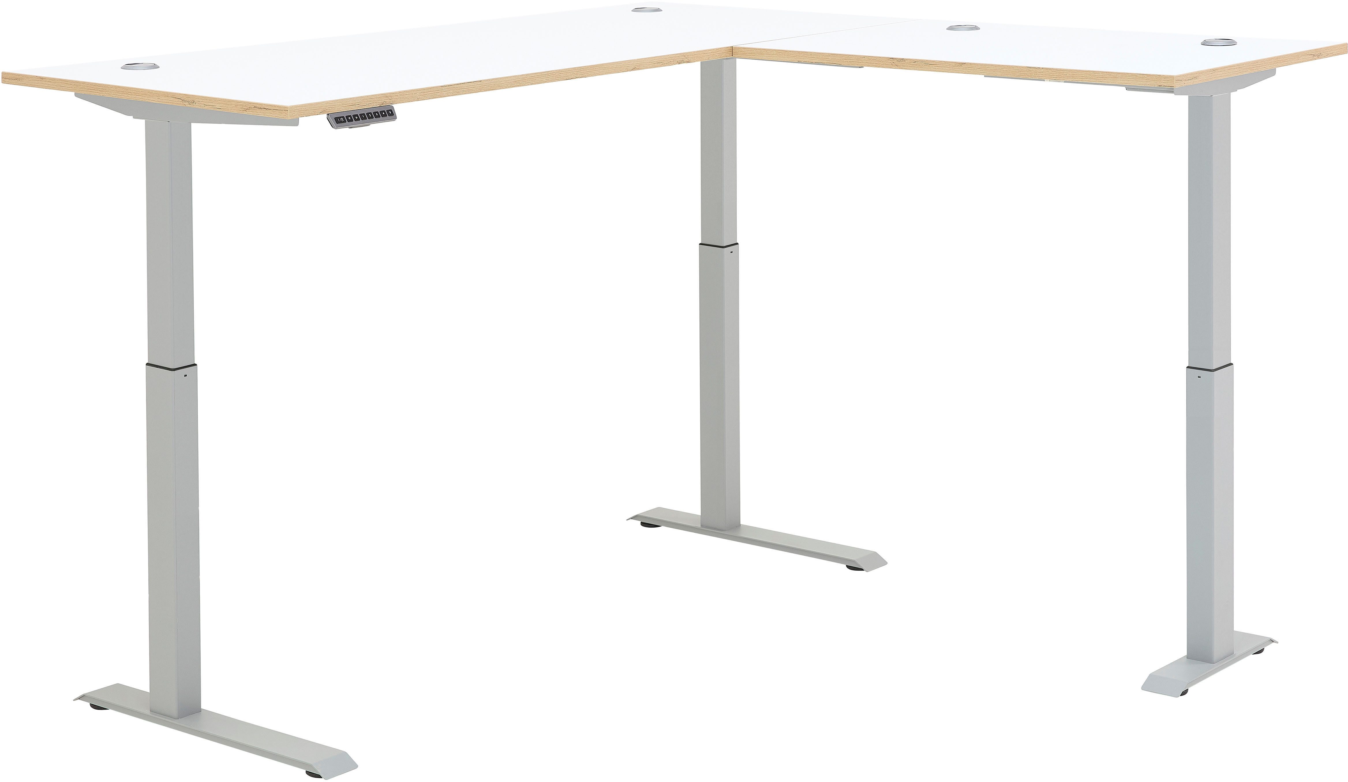 Innostyle Schreibtisch Memphis Eckschreibtisch, 185x72x177cm (B/H/T) (1-St), Soft Touch Oberfläche, Füße justierbar, Memory Funktion