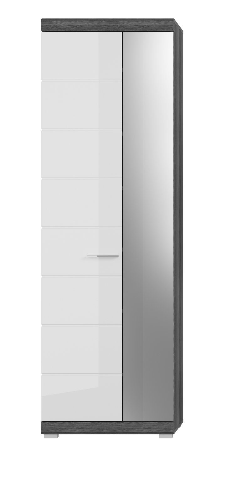 ebuy24 xonox.home Garderobenschrank Scout (Schuhschrank 2-türig mit Spiegel, 62 x 197 cm) Variable Inneneinteilung | Kleiderschränke