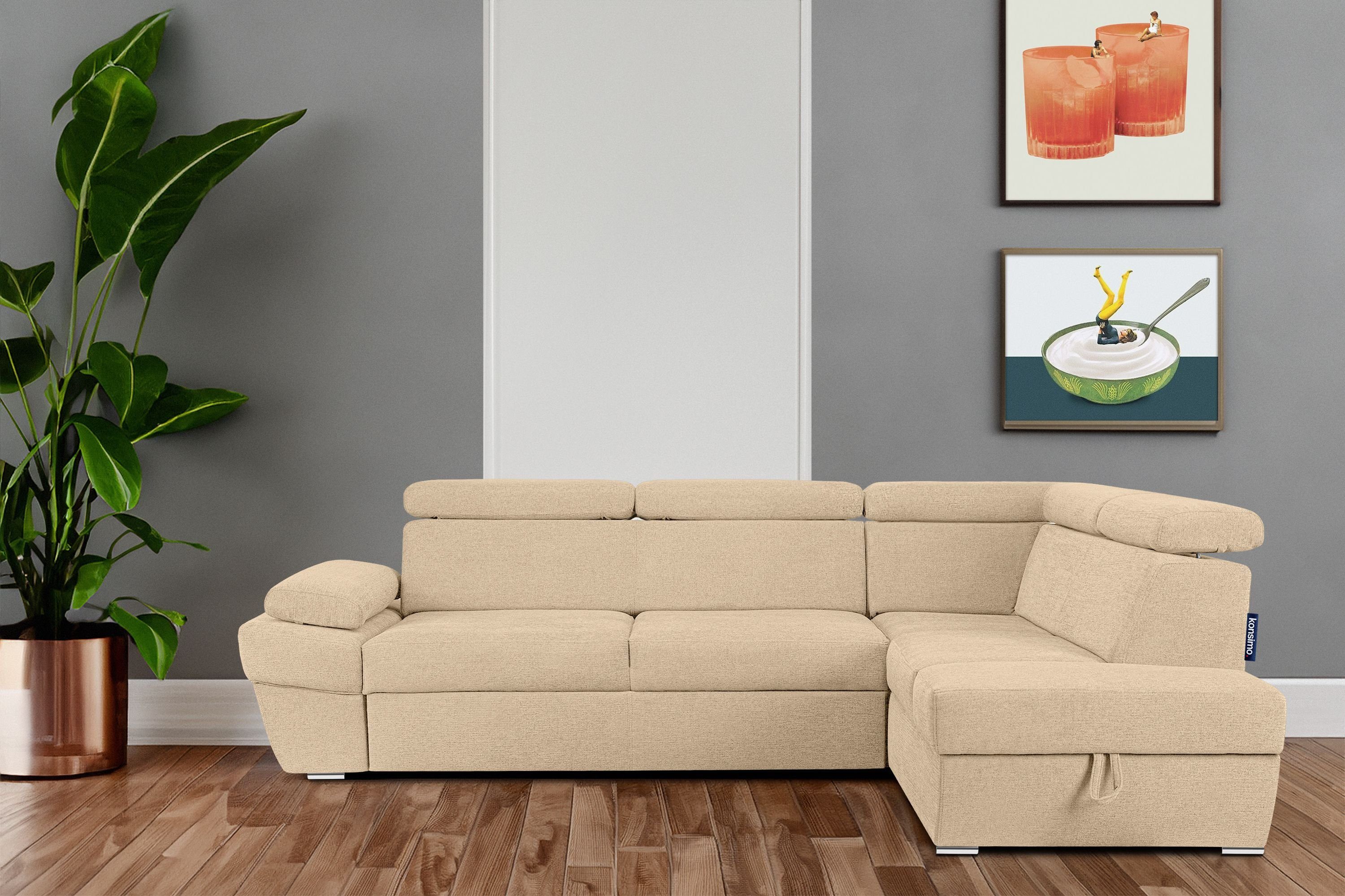 KONSIMO® Ecksofa RATLO Ecksofa, mit Bettfunktion günstig online kaufen