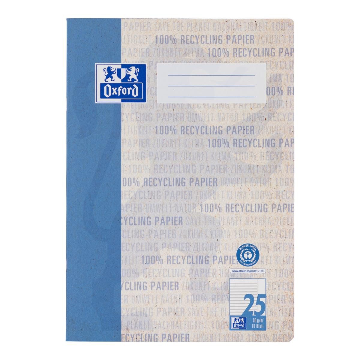 OXFORD Schulheft Oxford Schulheft "Recycling", DIN A4, Lineatur 25 / liniert
