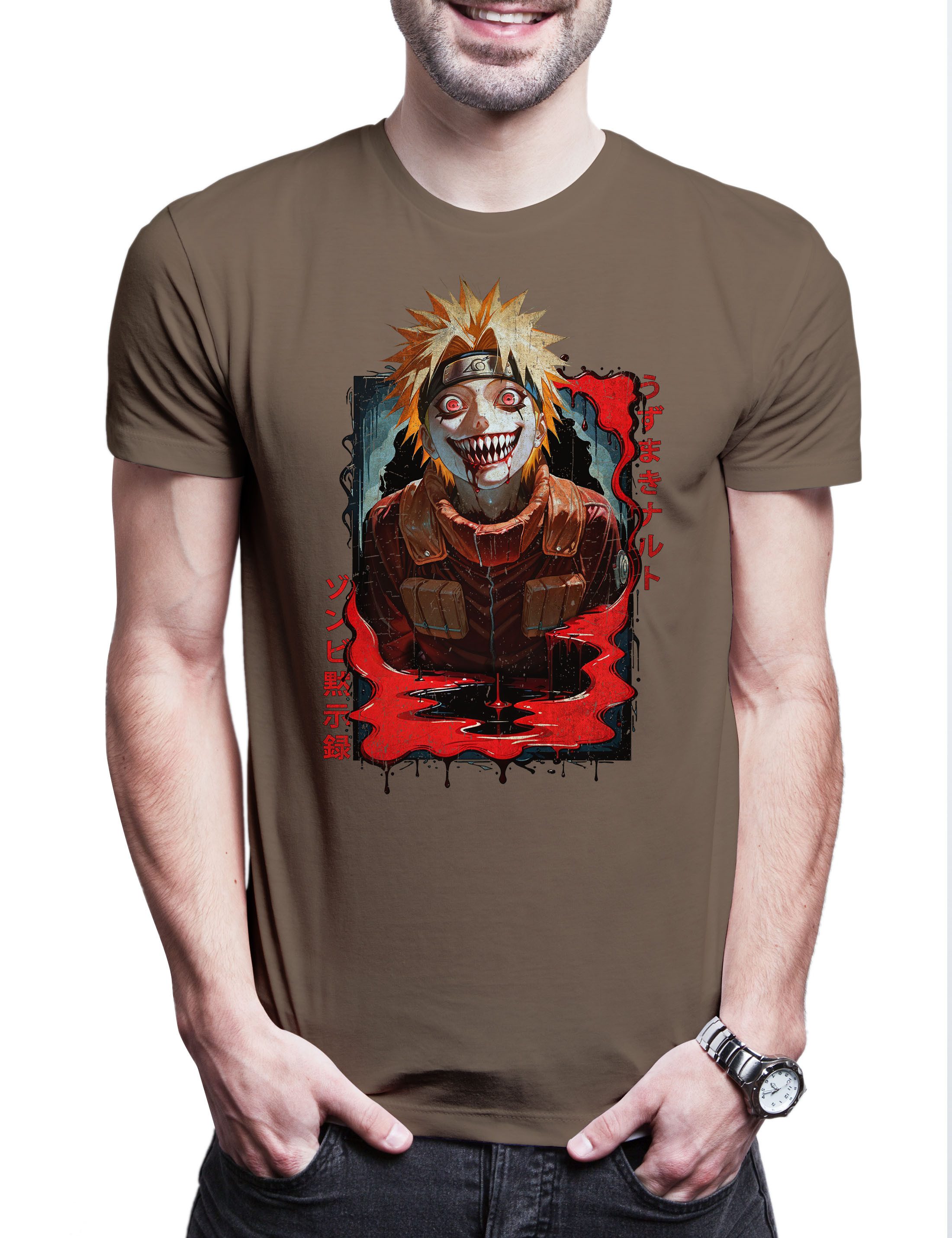 Urban Backwoods Print-Shirt Shinobi Horror Herren T-Shirt Ninja System Anime Naruto Horror (1-tlg) Dattebayo Sakura Haruno Anime