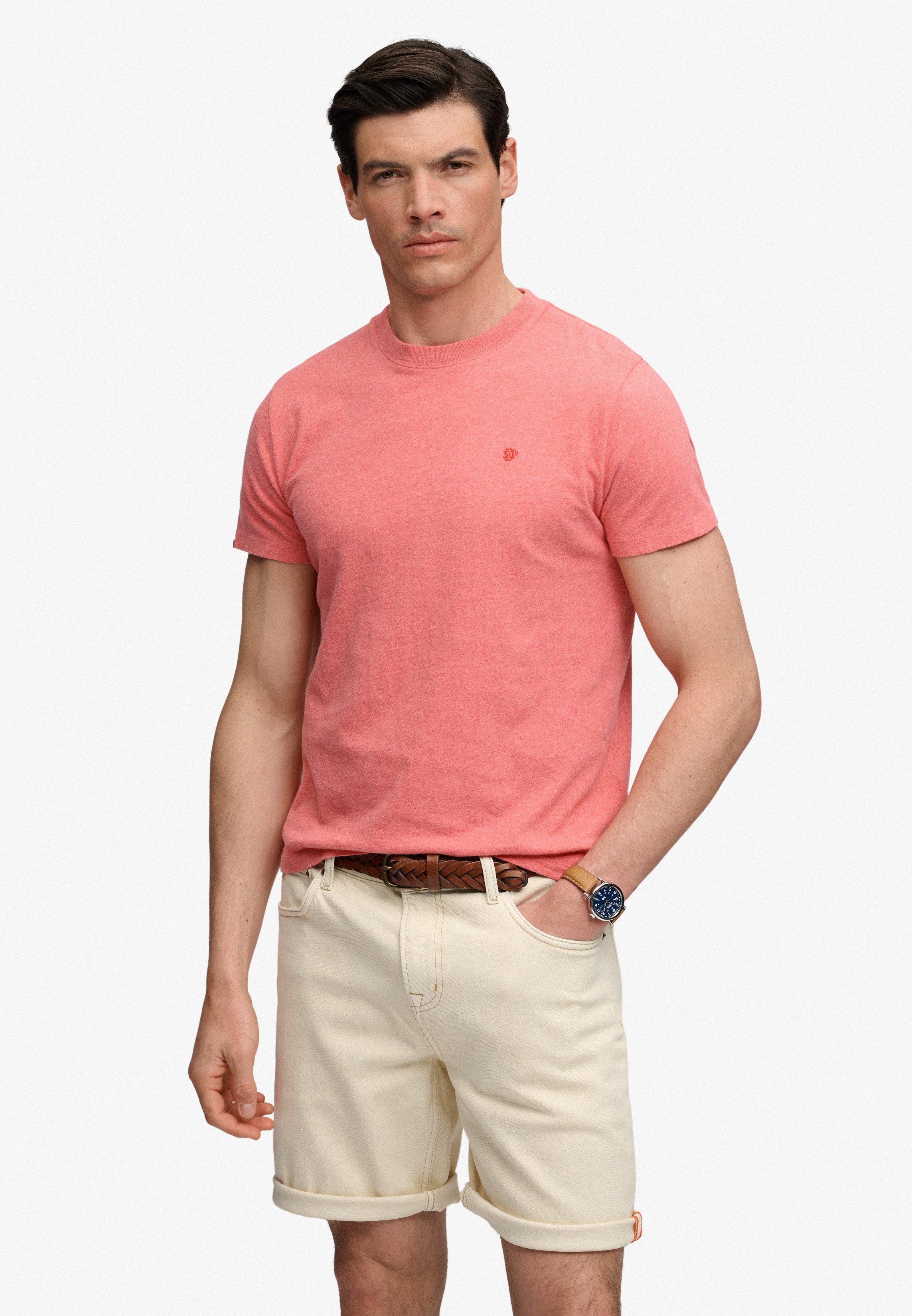Superdry Rundhalsshirt ESSENTIAL SDCO LOGO EMB TEE Baumwolle, regular fit