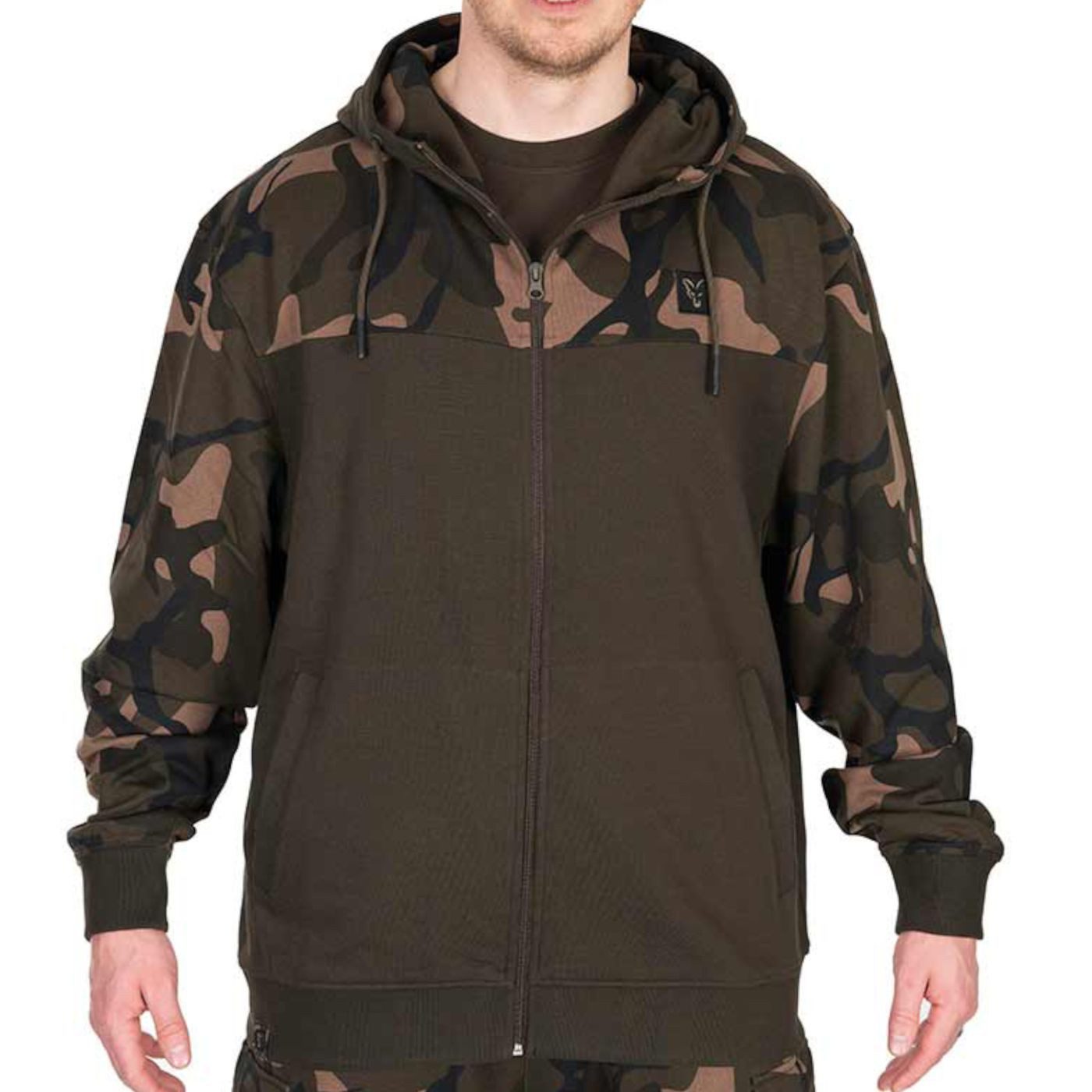 FOX International Kapuzenpullover Fox LW Khaki / Camo Split Zip Hoody - Angelpullover