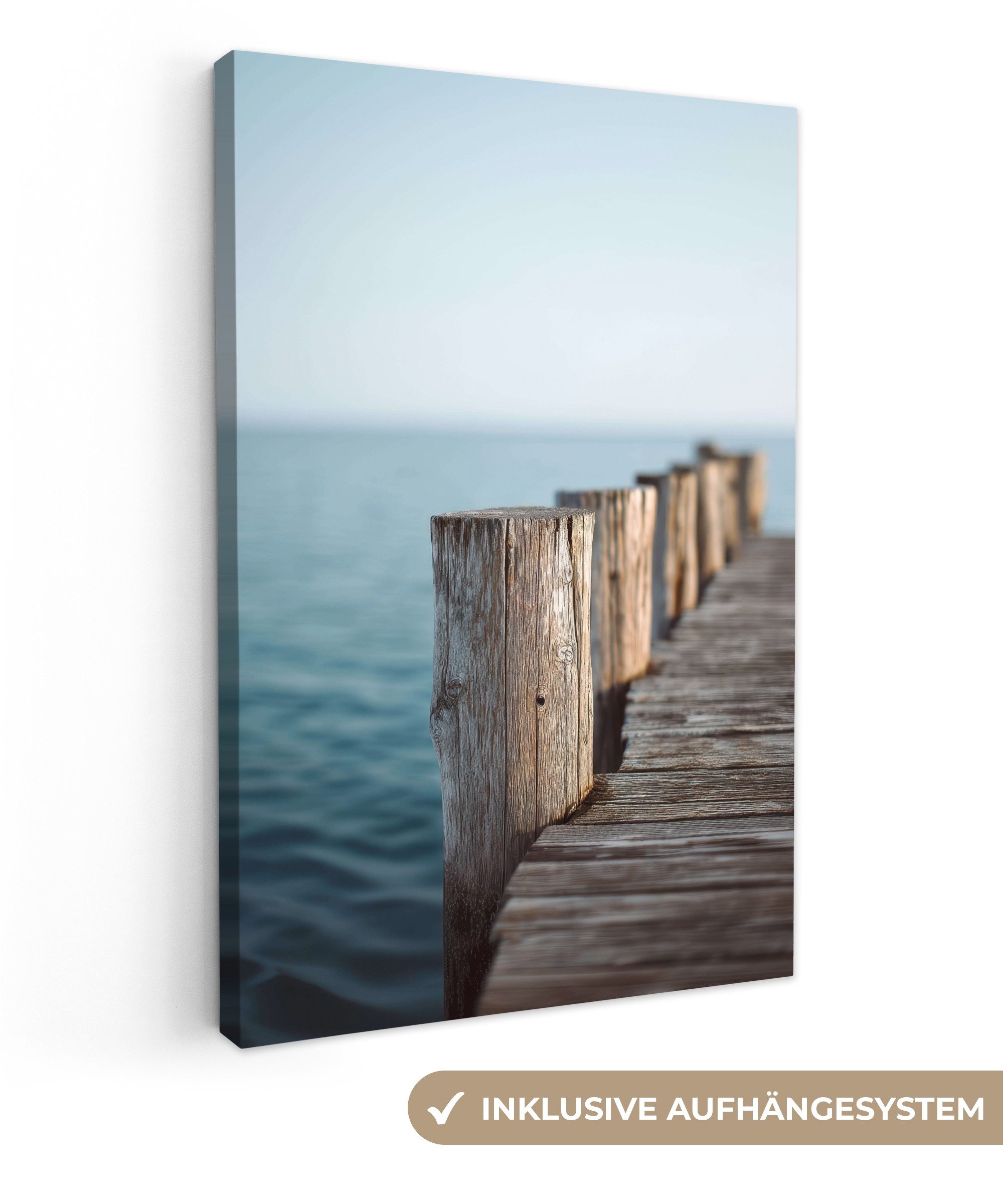 OneMillionCanvasses® Leinwandbild Hölzernes Gerüst - Strahlend günstig online kaufen