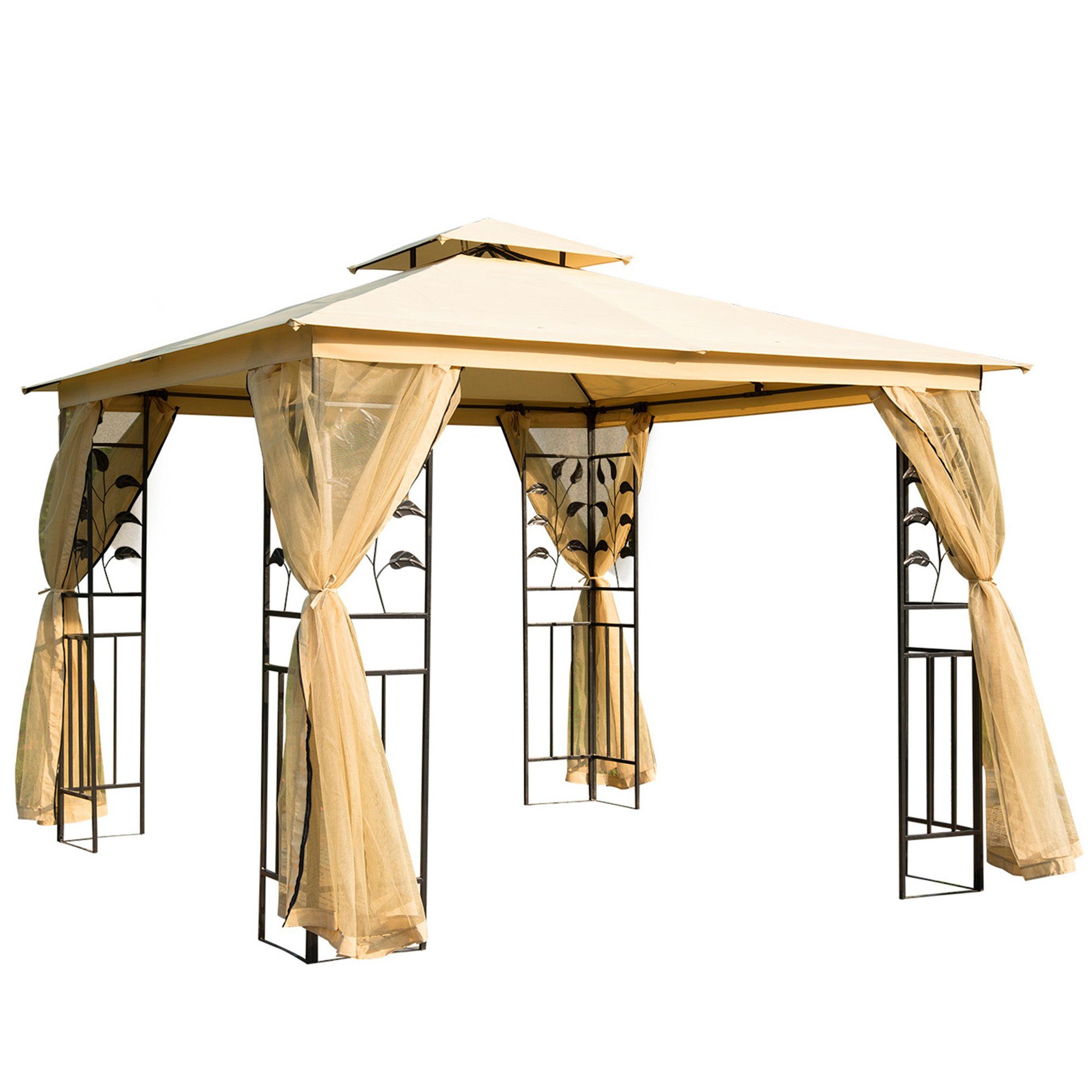 Outsunny Pavillon Pavillon, mit 4 Seitenteilen, (Set, 1 x Pavillon), BxT: 300x300 cm