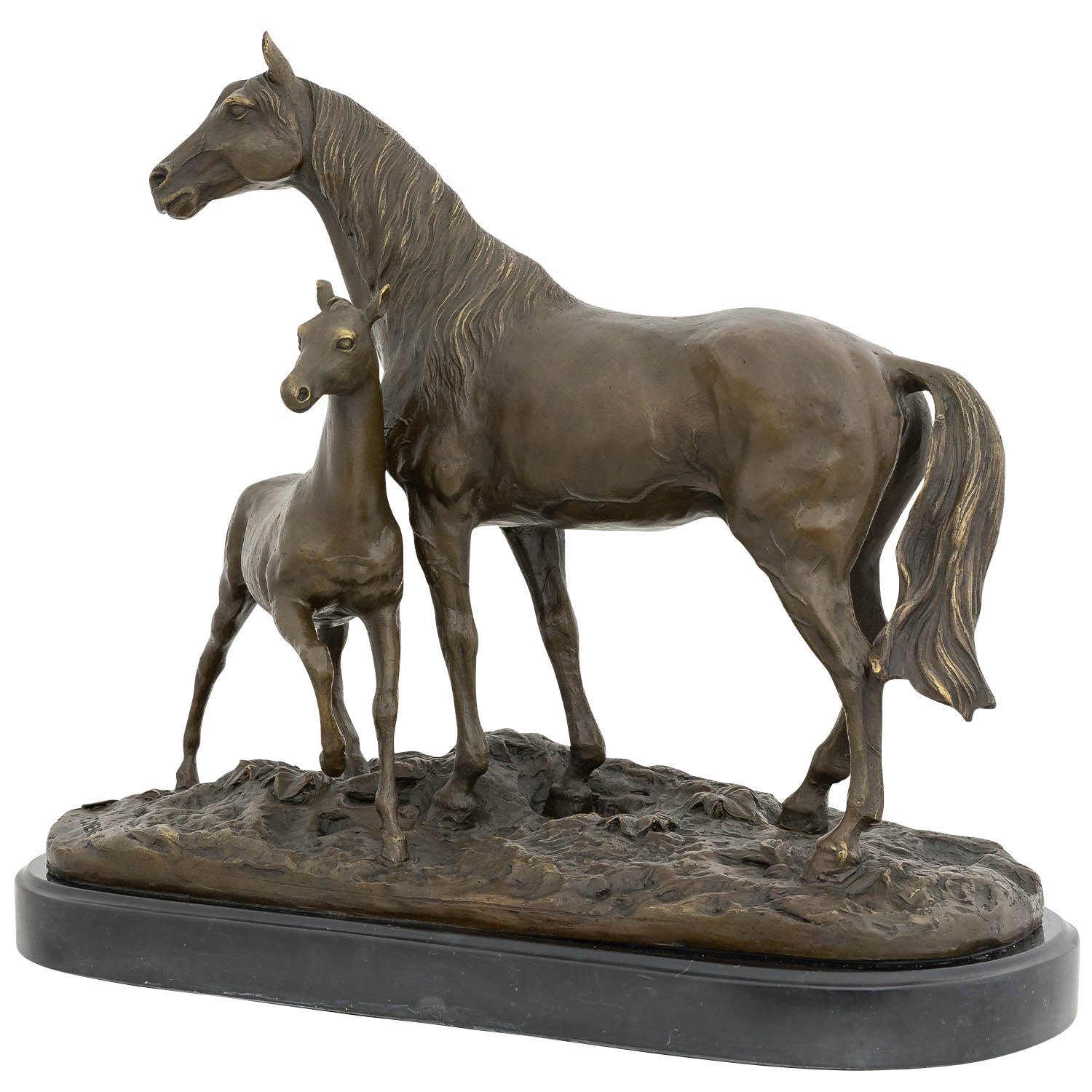 Aubaho Skulptur Bronzeskulptur Pferd Fohlen nach Pierre Jules Mene Figur Antik-Stil Re