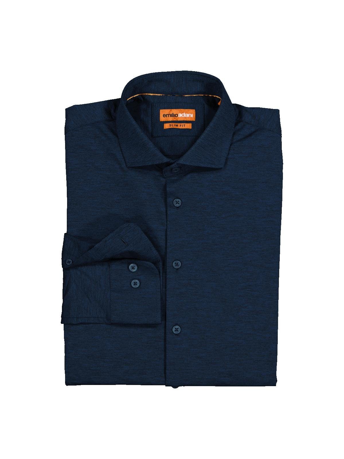 emilio adani Langarmhemd emilio adani Herren Funktions-Hemd Langarm, Saphirblau