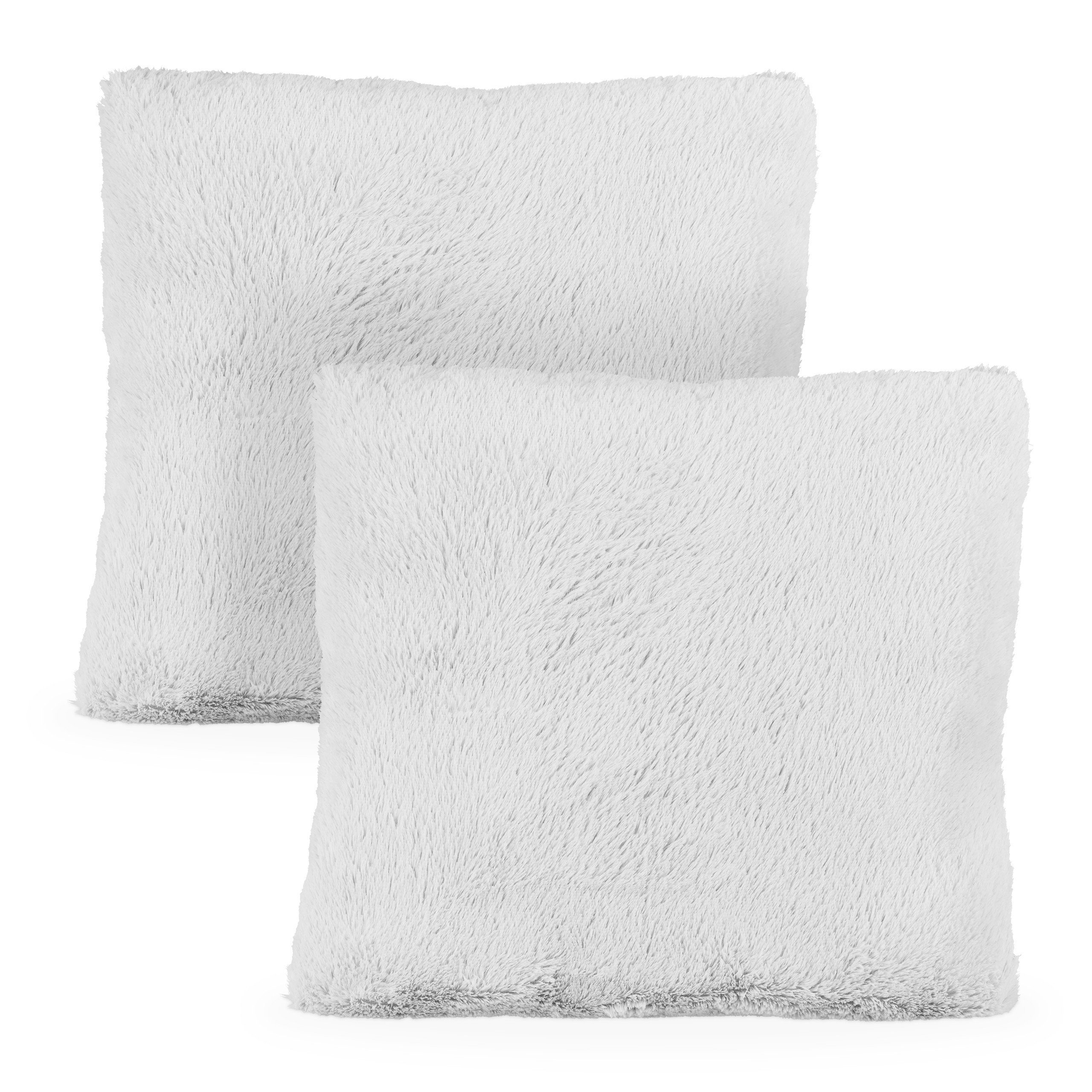 relaxdays Dekokissen Flauschige Kissen, grau