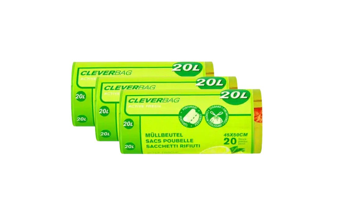 Migros Müllbeutel Müllbeutel Allzweckbeutel mit Zugband 20L - Frischer Zitrondenduft, 3 Rollen
