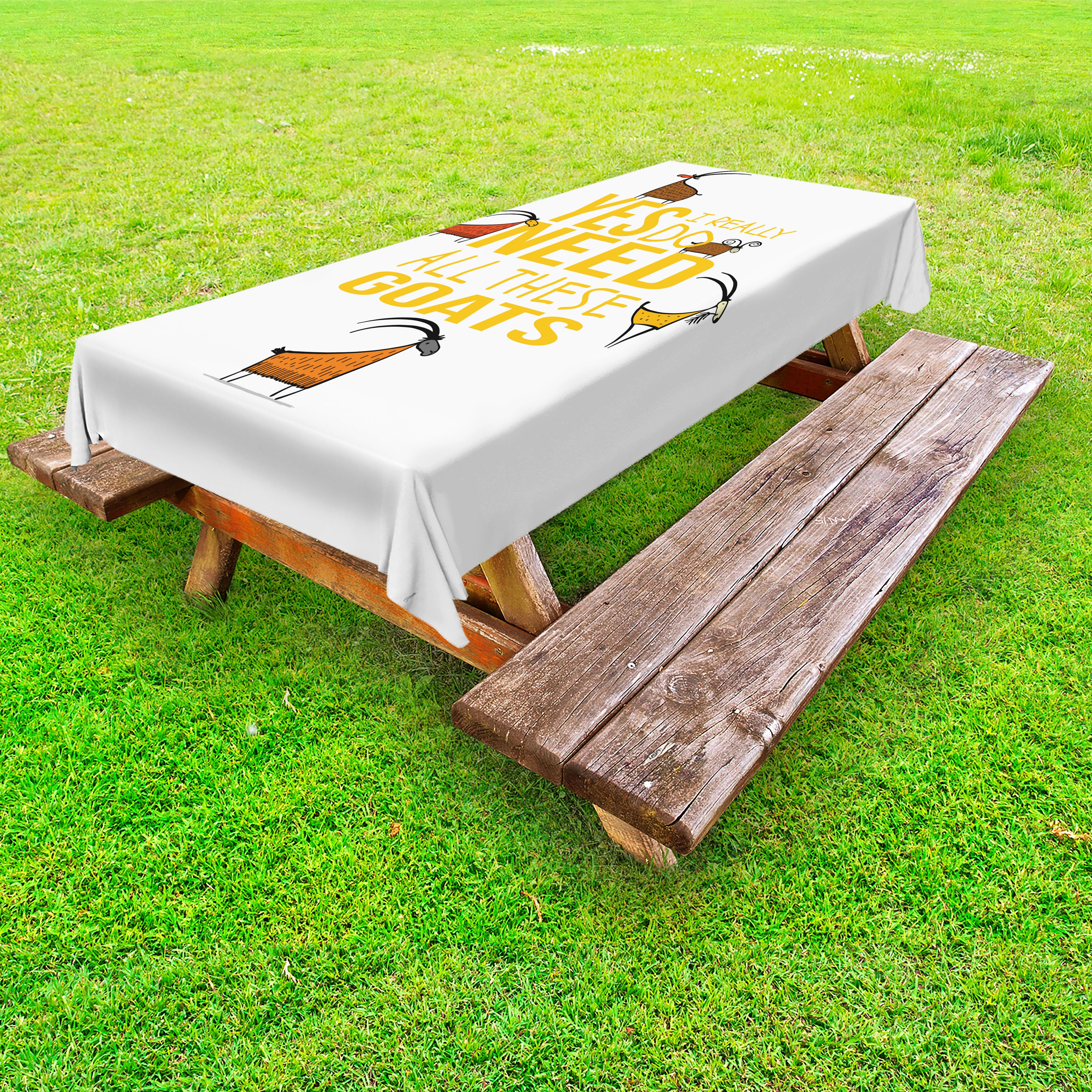 Abakuhaus Tischdecke dekorative waschbare Picknick-Tischdecke, Sprichwort Säugetiere Mit Langen Hörnern Kunst | Tischdecken