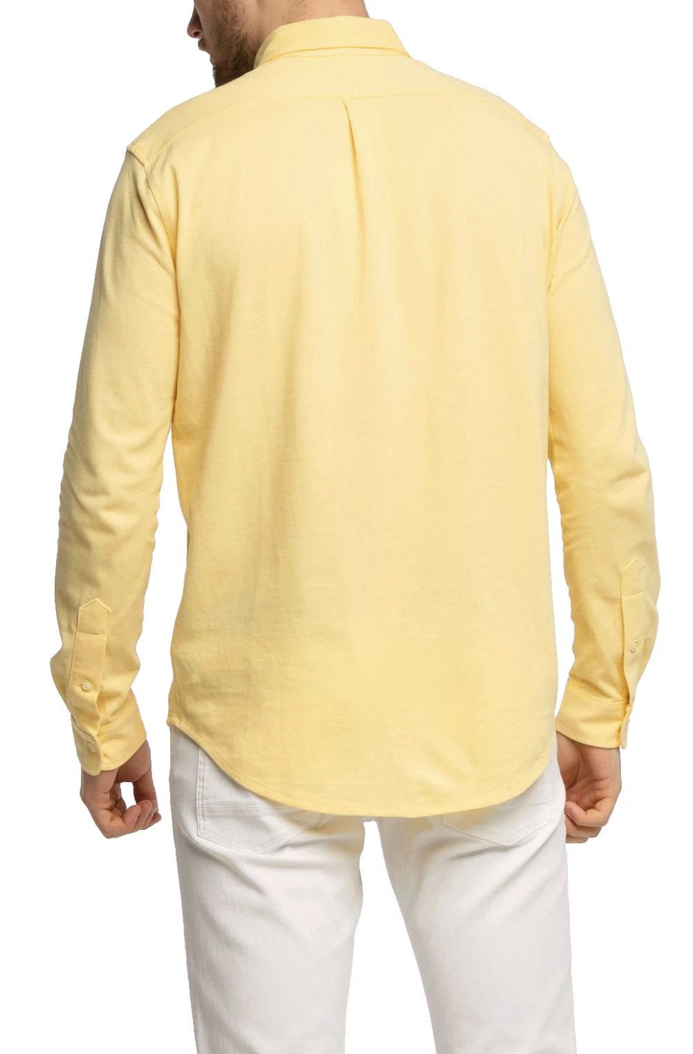 Polo Ralph Lauren Langarmhemd Herren Featherweight Mesh Piqué Custom Slim Fit Shirt Hemd Atmungsaktive Mesh-Struktur, klassisches Brustlogo