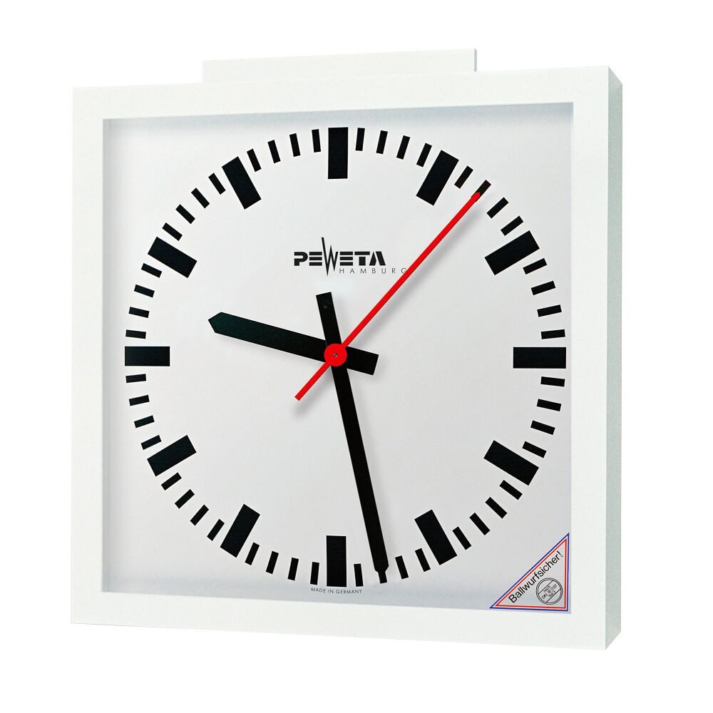 Peweta Wanduhr Funk-Wanduhr mit Sekundenanzeiger (Funkuhr mit sekundengenauer DCF77-Synchronisation)