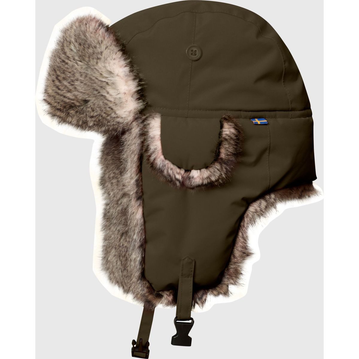 Fjällräven Beanie Värmland Heater Wasserdichte und isolierte Wintermütze mit Kunstfell und innovativen