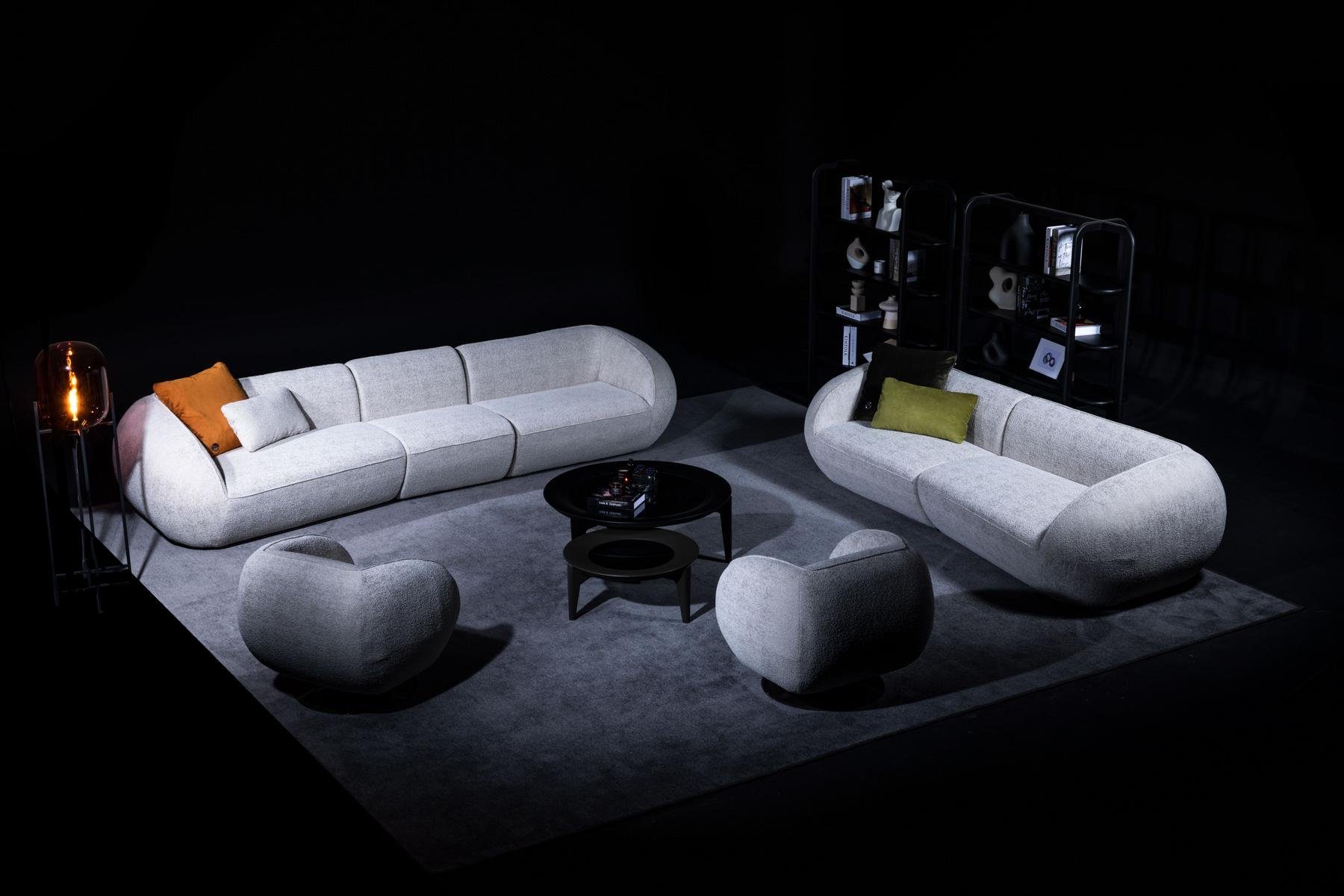 3 Couchen JVmoebel Großer Fünfsitzer Textil Moderne Luxus Teile, Made in Europe Möbel, Big-Sofa
