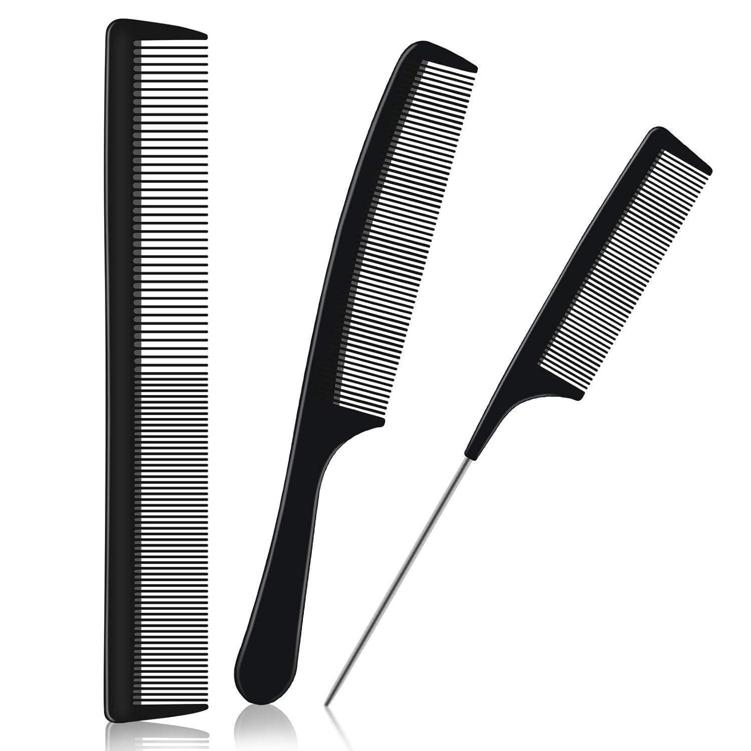 LuxusKollektion Schneidekamm Professionelles 3-teiliges Haarkamm-Set Carbon Hitzebeständiger