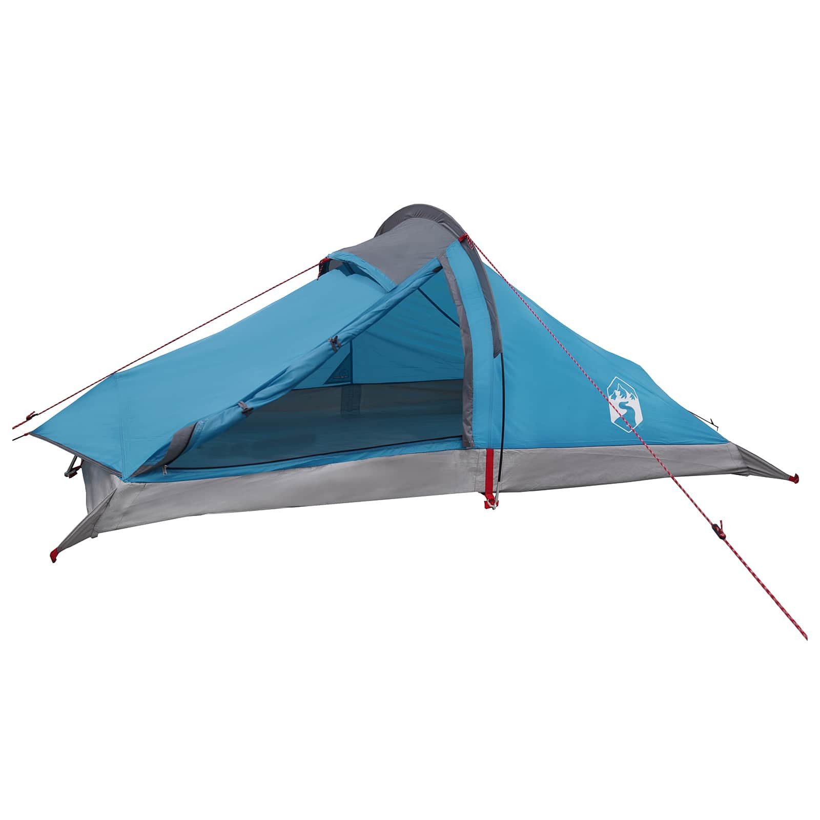 Kuppelzelt Trekkingzelt Blau 2-Personen 185T Polyester mit PU-Beschichtung