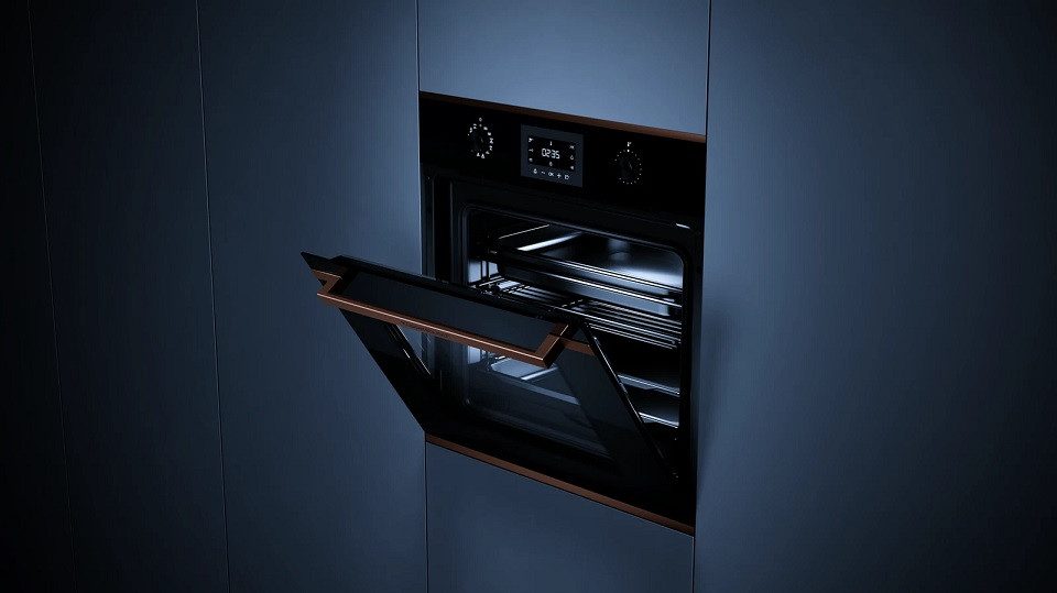 Küppersbusch Dampfbackofen Compact BD6340.0S DK6, Elektronik-Uhr, Schnellaufheizung, Aluminium-Drehknebel