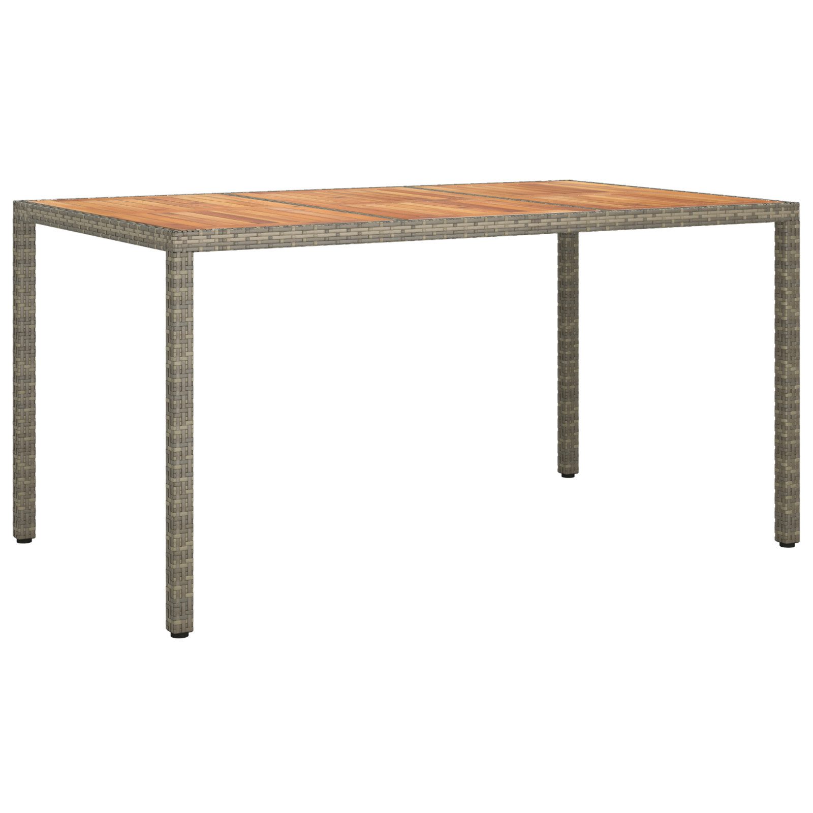 Gartentisch Gartentisch Grau 150x90x75 cm Poly-Rattan