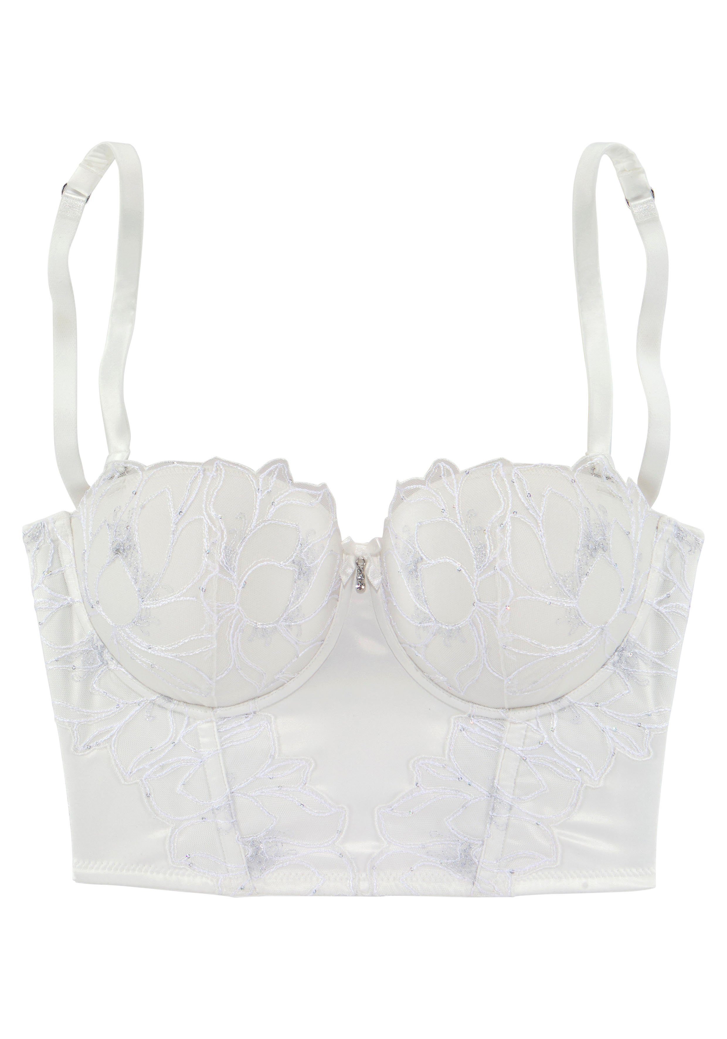 LASCANA Corsage mit edler Spitze und hübschem Glitzeraccessoire, sexy Dessous