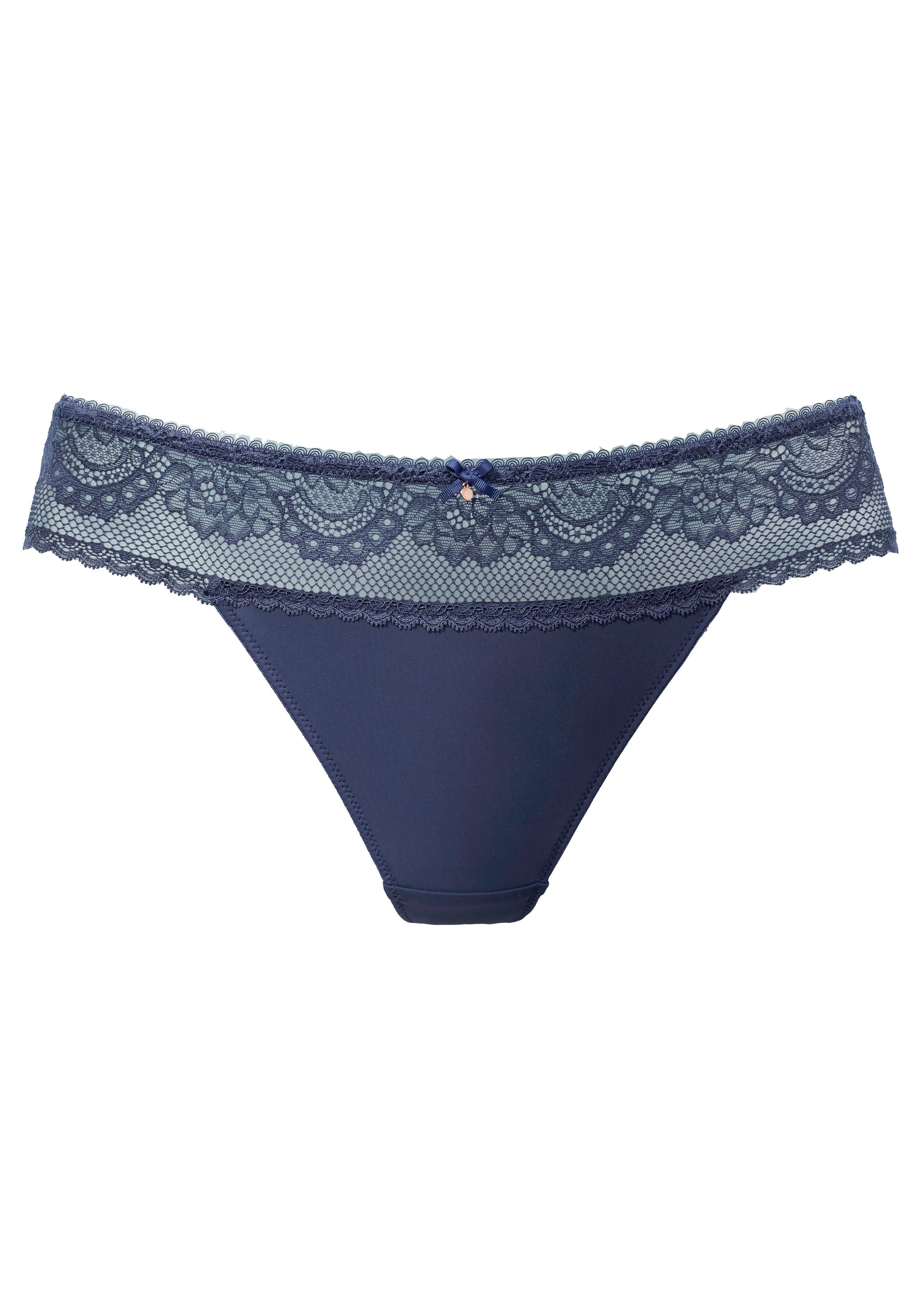 LASCANA High-Waist-String mit breitem Bund aus floraler Spitze – Bild 2 von 5