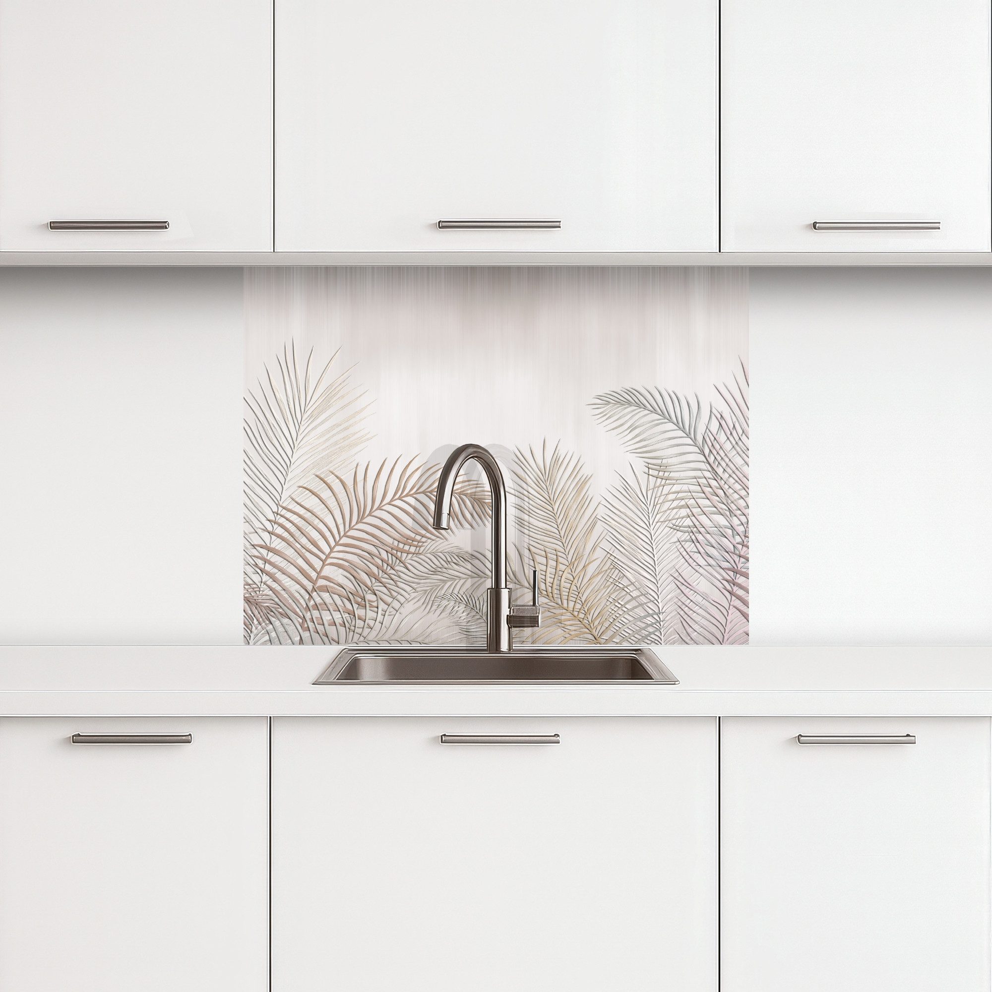 KitchenYeah Küchenrückwand selbstklebend Blätter - Beige - Botanisch - Vint günstig online kaufen