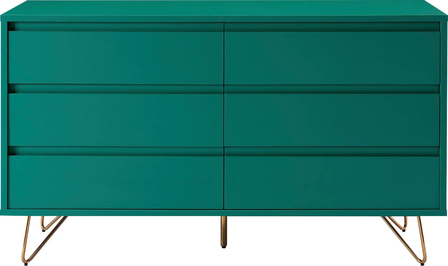 SalesFever Kommode Bolton Design Sideboard mit Stauraum, Haarnadelbeine aus Metall mit Messinglegierung