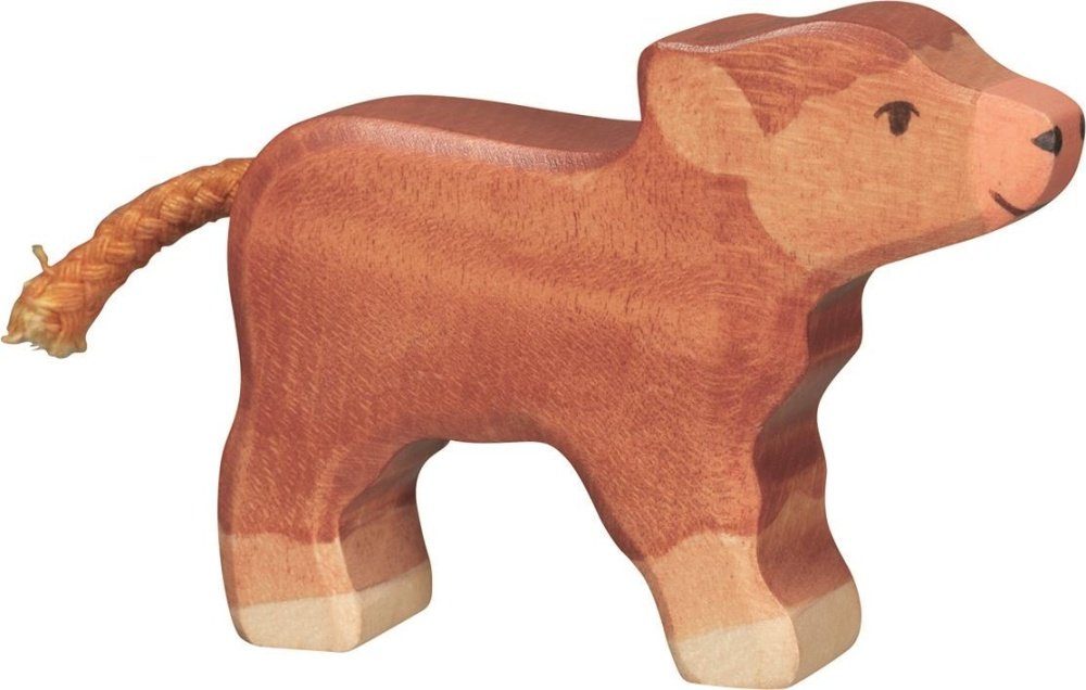 Holz HOLZTIGER Schottisches - Tierfigur aus Hochlandkalb klein Holztiger