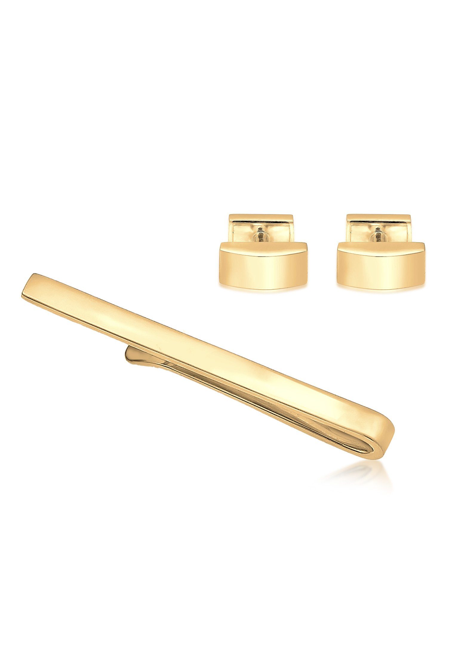 Kuzzoi Manschettenknöpfe Krawattennadel Manschettenknöpfe Basic 925 Silber, Geo