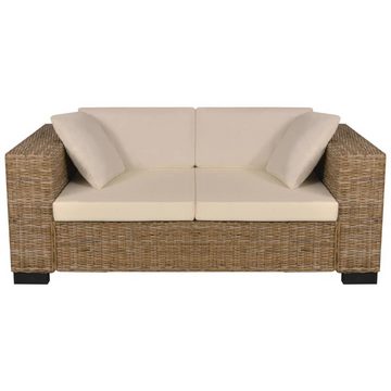 furnicato 2-Sitzer 7-tlg. Sofa Set Echtes Rattan