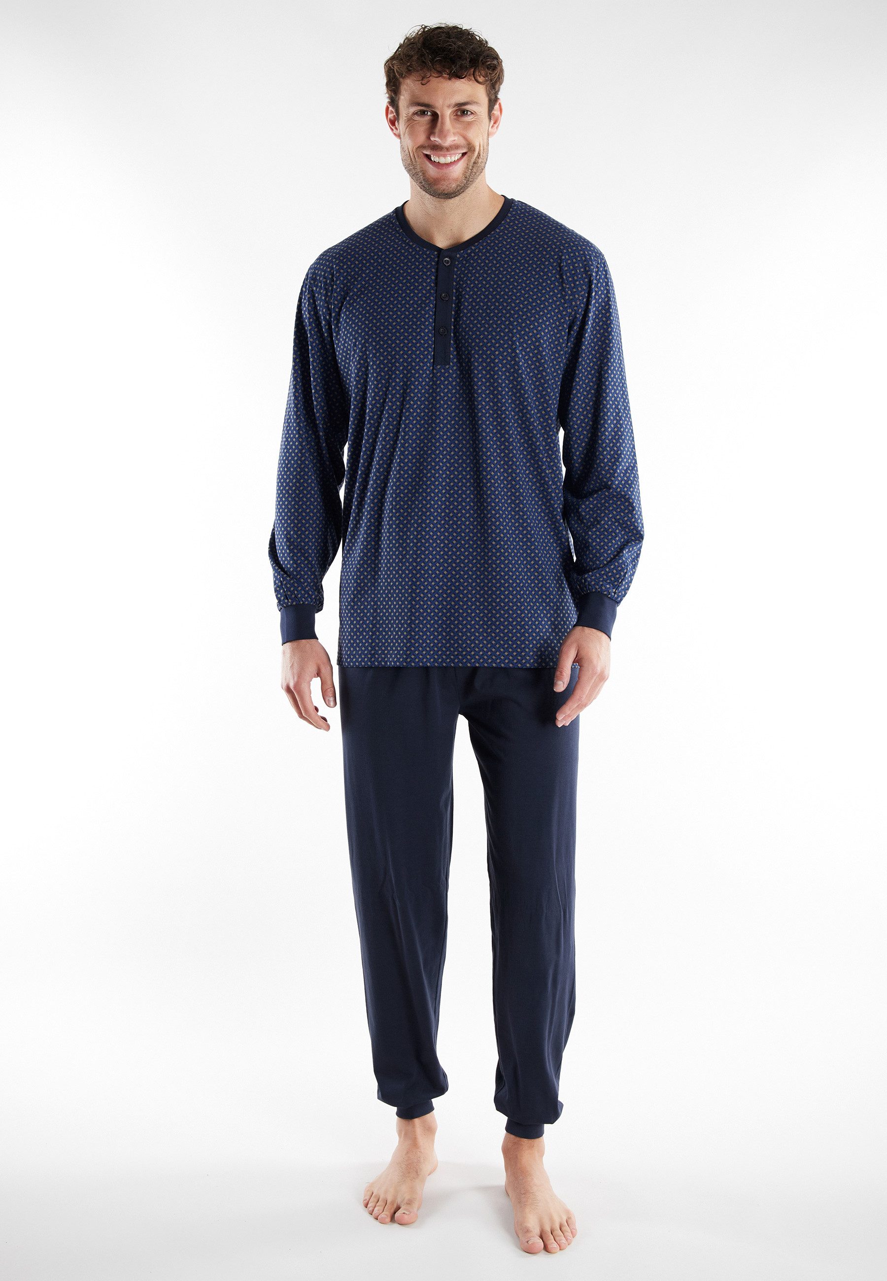 GÖTZBURG Schlafanzug Kos (2 tlg) mit Rundhalsausschnitt und Knopfleiste, la günstig online kaufen