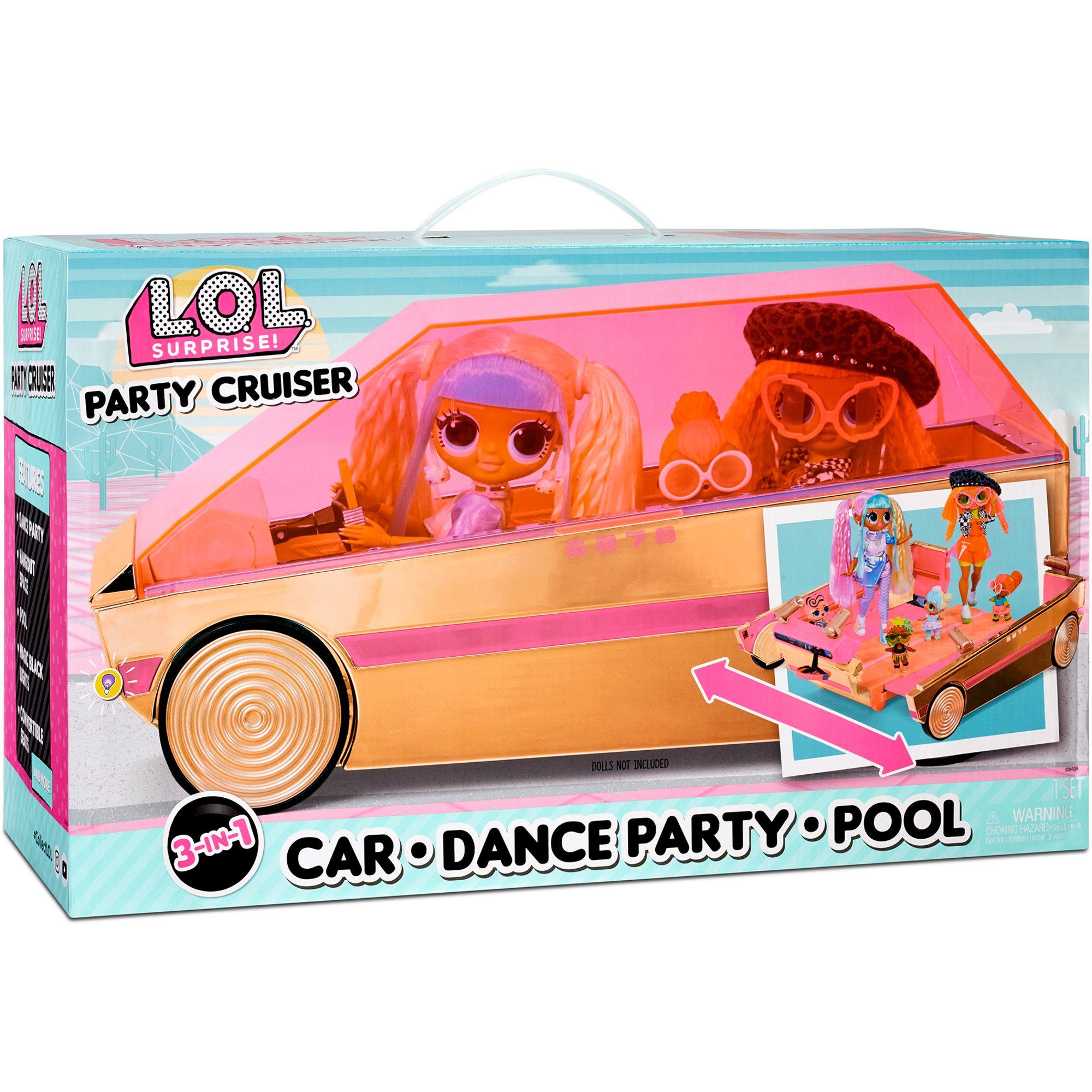 MGA ENTERTAINMENT Spielzeug-Auto L.O.L. Surprise 3-in-1 Party Cruiser