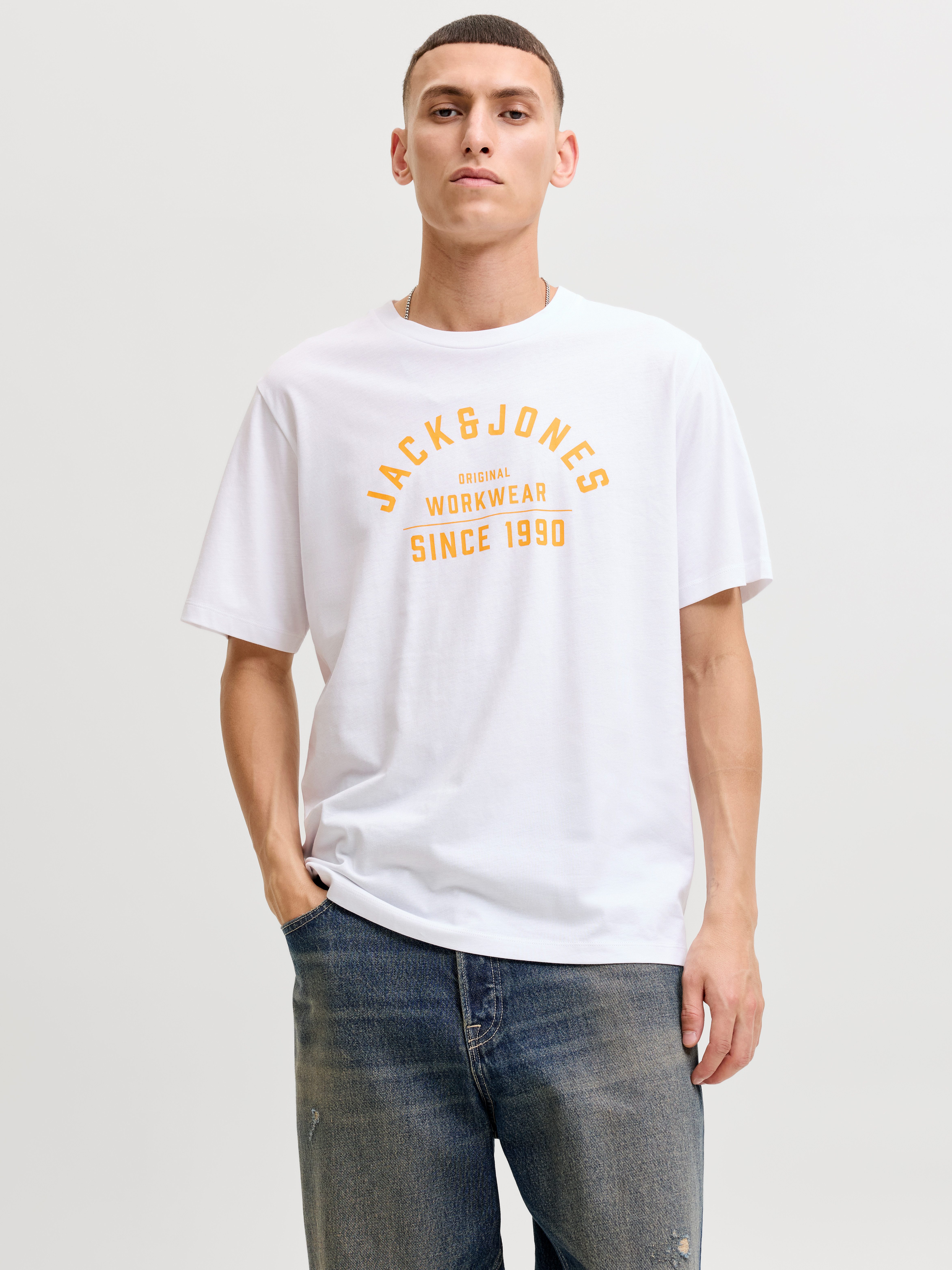 Jack & Jones T-Shirt JPRBLUTHOR SS TEE FST 4PK MP (Packung, 4-tlg) aus Baumwolle, gerader Schnitt