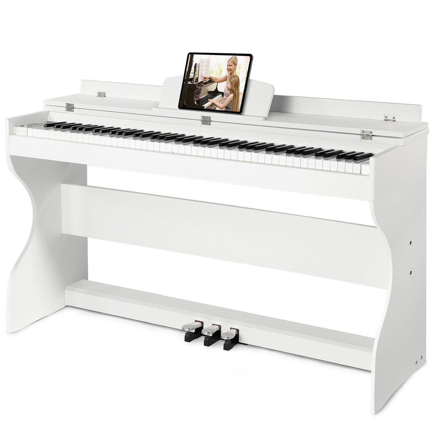 Digitalpiano E-Piano mit 88 Tasten, Ständer, 3 Pedalen, 2 Kopfhöreranschlüssen