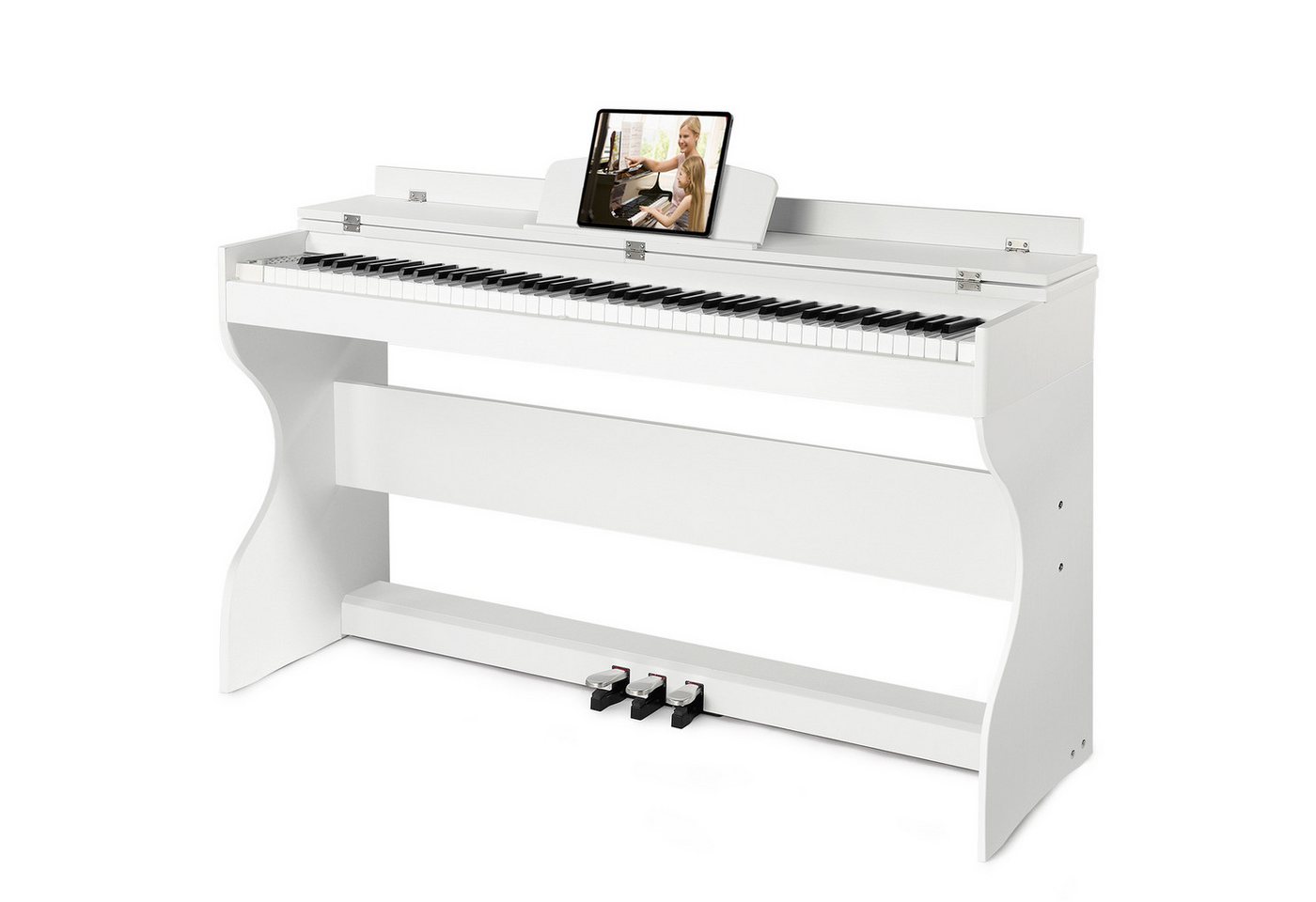 MUSTAR Digitalpiano E-Piano mit 88 Tasten, Ständer, 3 Pedalen, 2 Kopfhöreranschlüssen (1-St), für Anfänger, LCD-Bildschirm,2x20W Lautsprecher, USB/MIDI
