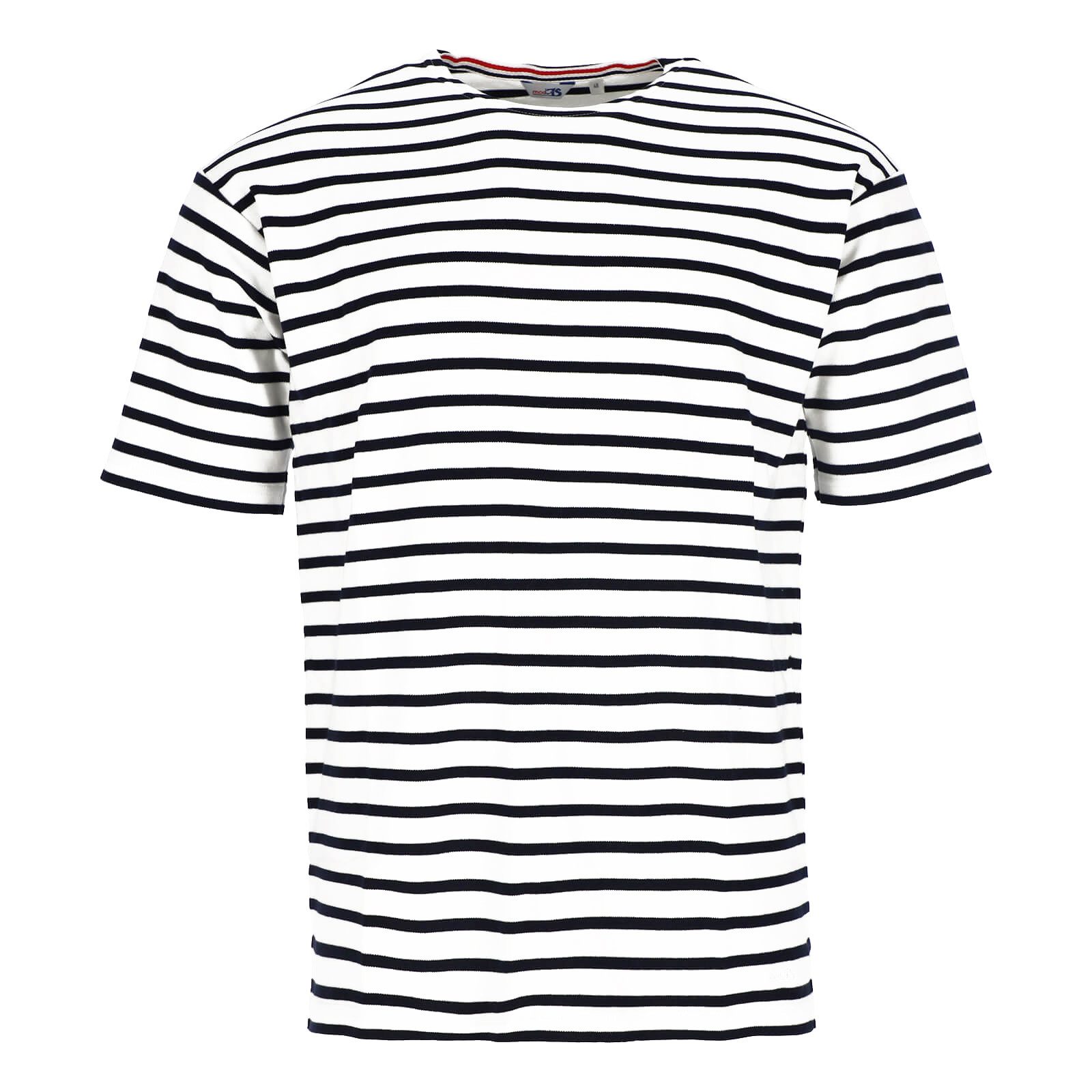 modAS Rundhalsshirt 26007 Herren T-Shirt Streifen - Bretonisches Streifenshirt Maritim Baumwolle