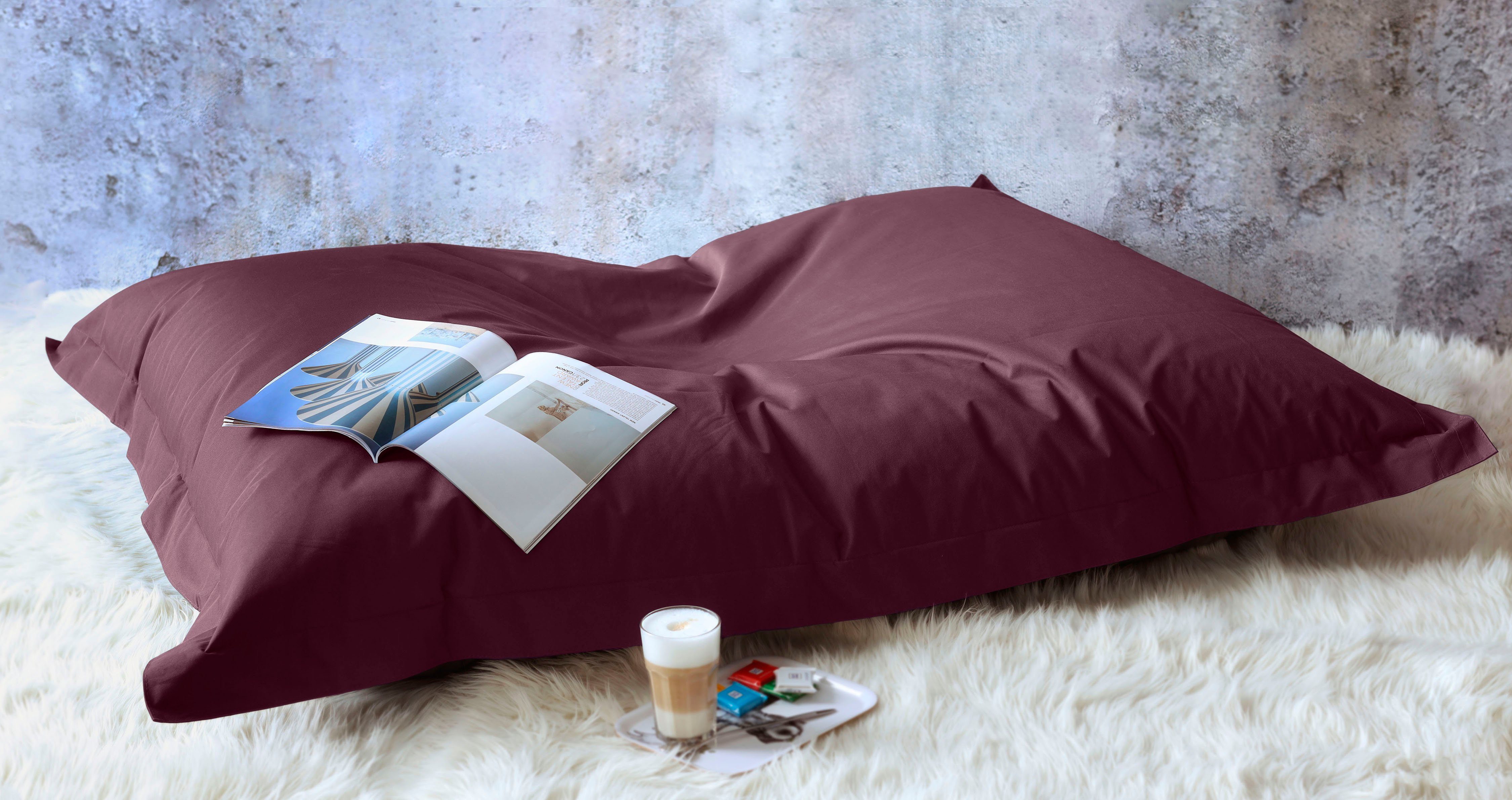 KiNZLER Sitzsack Sylt (1 St), Uni Farben, Bezug aus Baumwolle, ideal im Wohnzimmer & Kinderzimmer