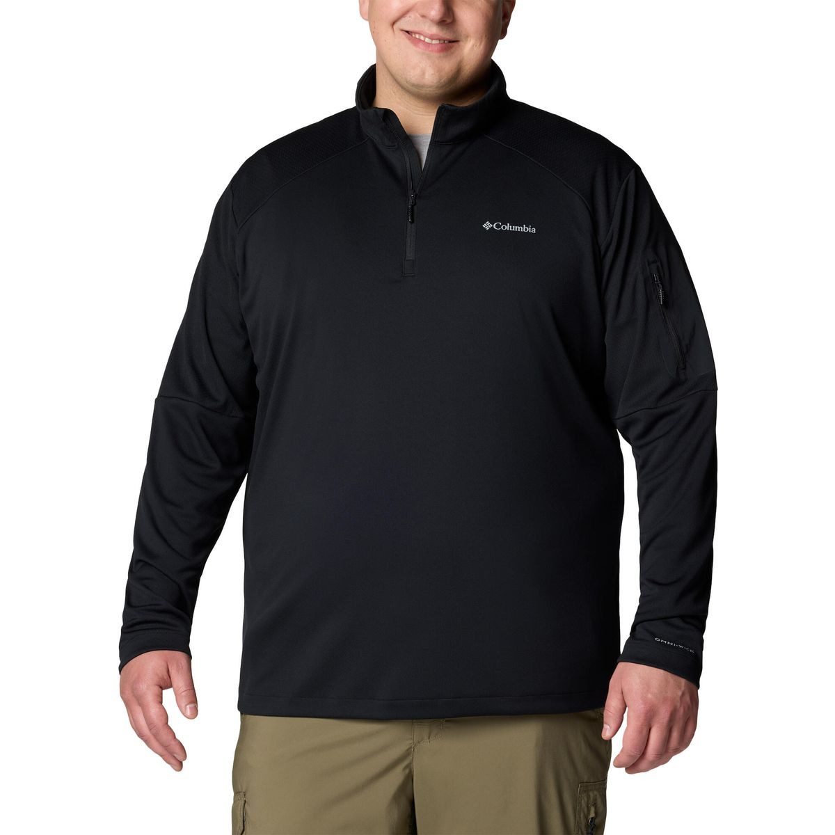 Columbia Sweatshirt Tech Knit 1/4 Zip Funktionale Strickjacke mit reflektierenden Details und praktischen