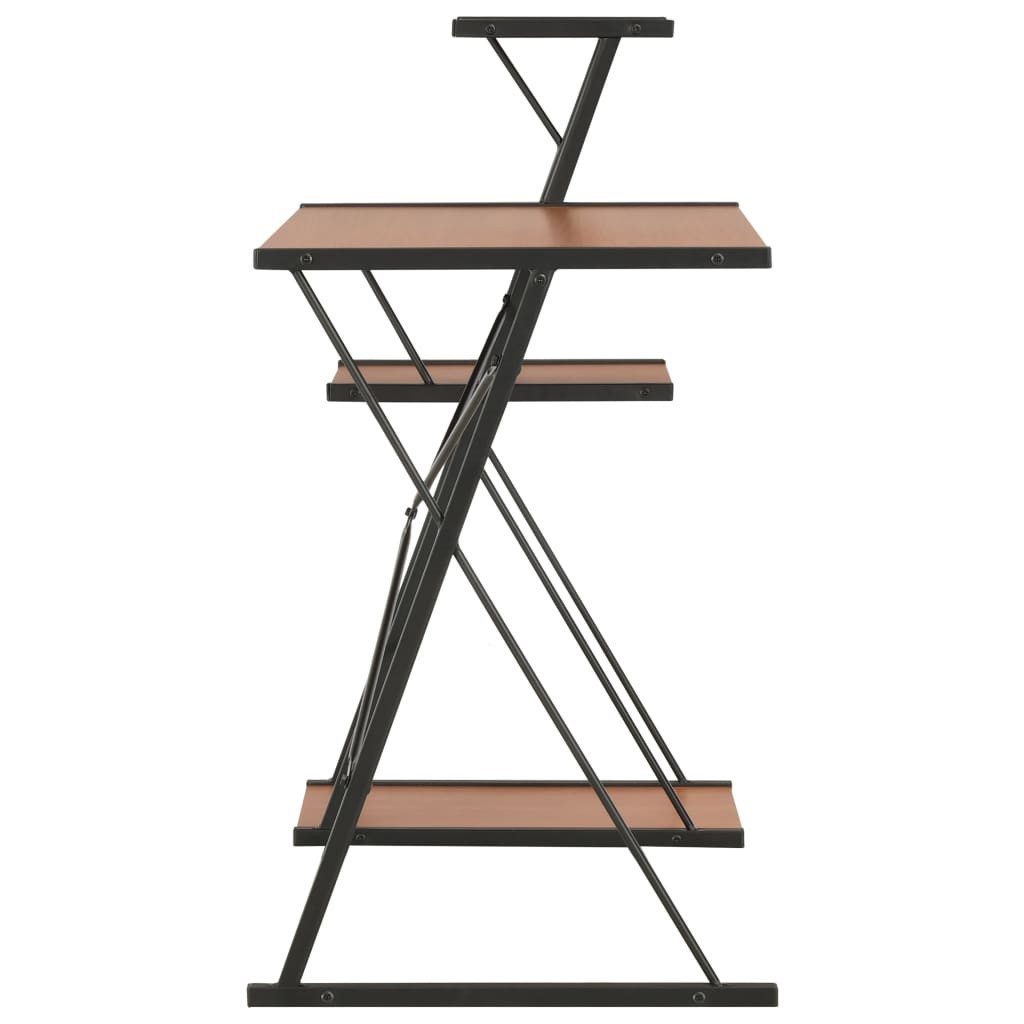 vidaXL Schreibtisch Schreibtisch mit Regal Schwarz und Braun 116×50×93 cm