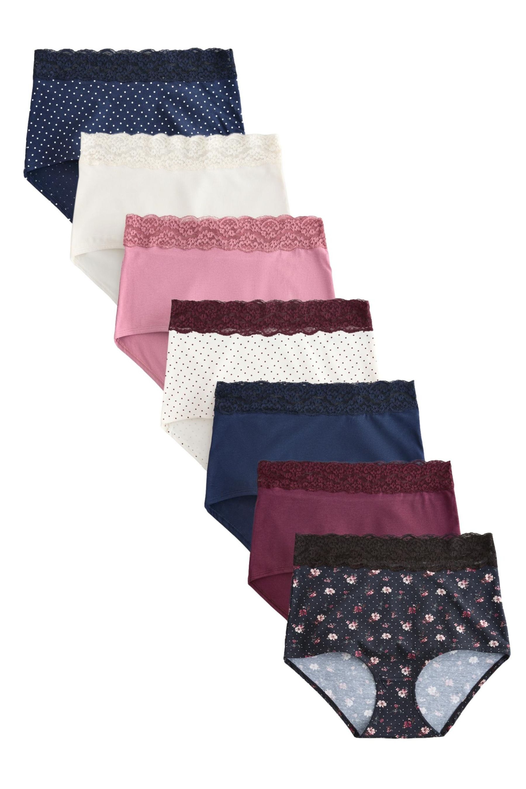 Next Taillenslip Stoma-Spitzenslips, 7er-Pack, voll bedeckend (7-St)