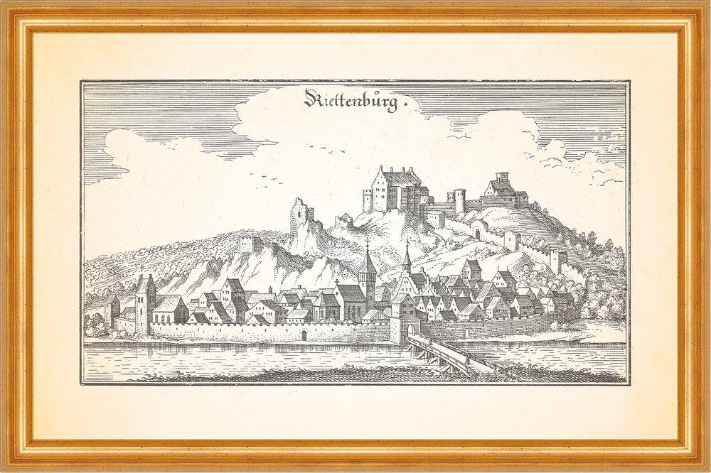 Kunstdruck Riettenburg Riedenburg Schloss Rosenburg Burg Prunn Kupferstich Merian