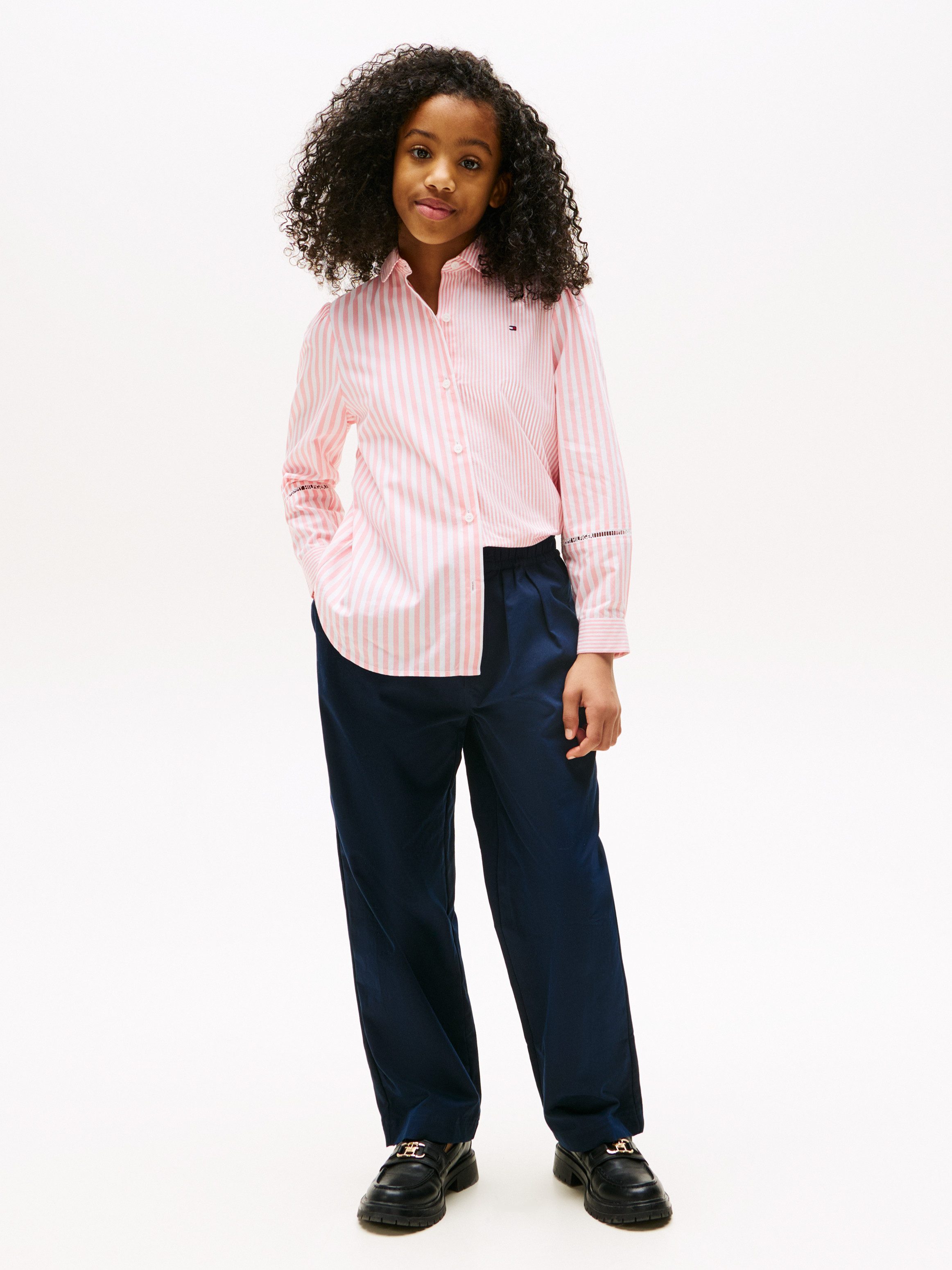 Tommy Hilfiger Bundfaltenhose PLEATED STRAIGHT LEG PANT für Kinder bis 16 Jahre, mit Bundfalten