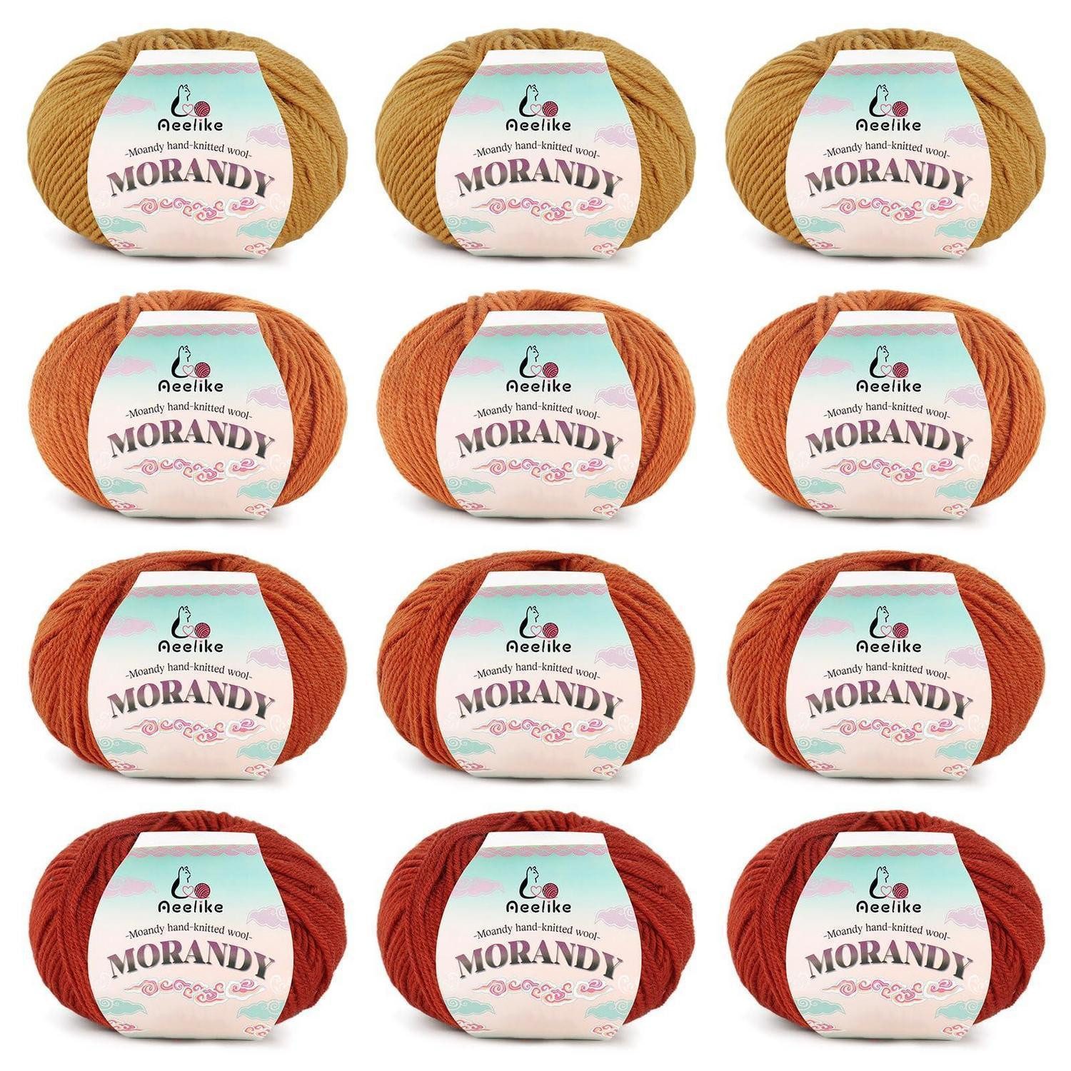 LuxusKollektion Wollgarn Set 600g Orange Häkelwolle, (1-St)