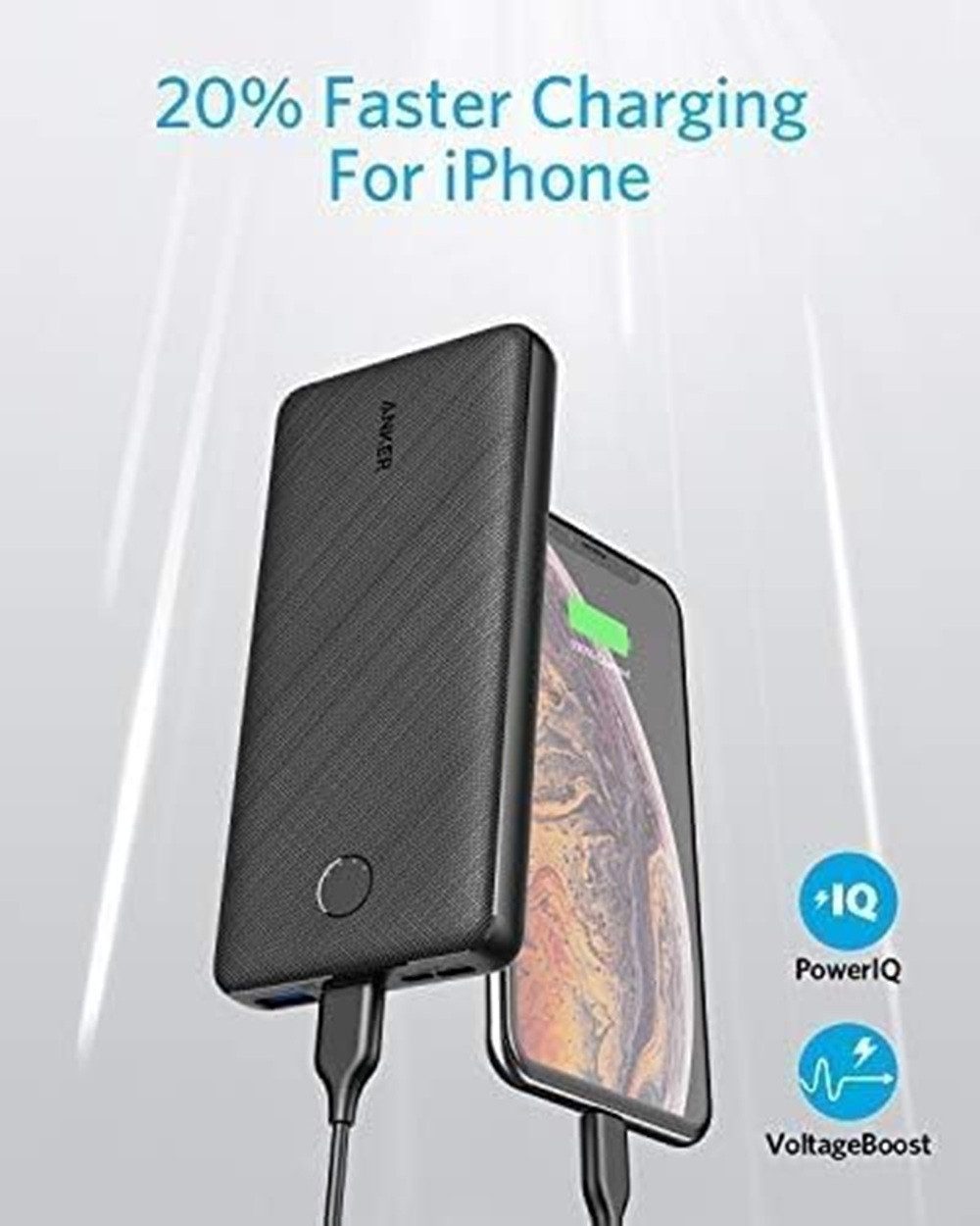 Anker 325 Powerbank 20.000mAh Schnellstartsystem, kompatibel mit iPhone, Samsung Galaxy, iPad und mehr