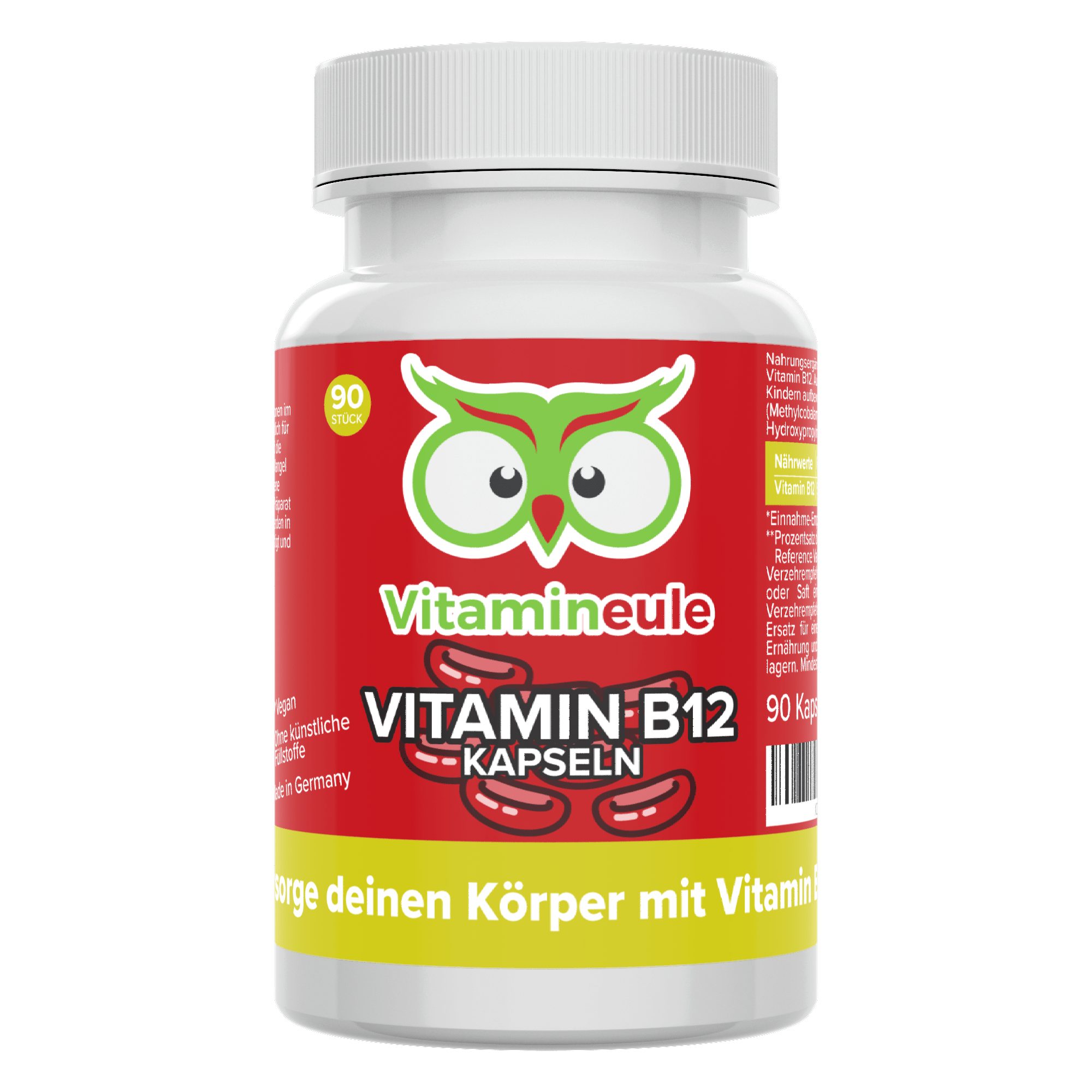 Vitamin B12 Kapseln - 500 µg aus Methylcobalamin - Kapsel