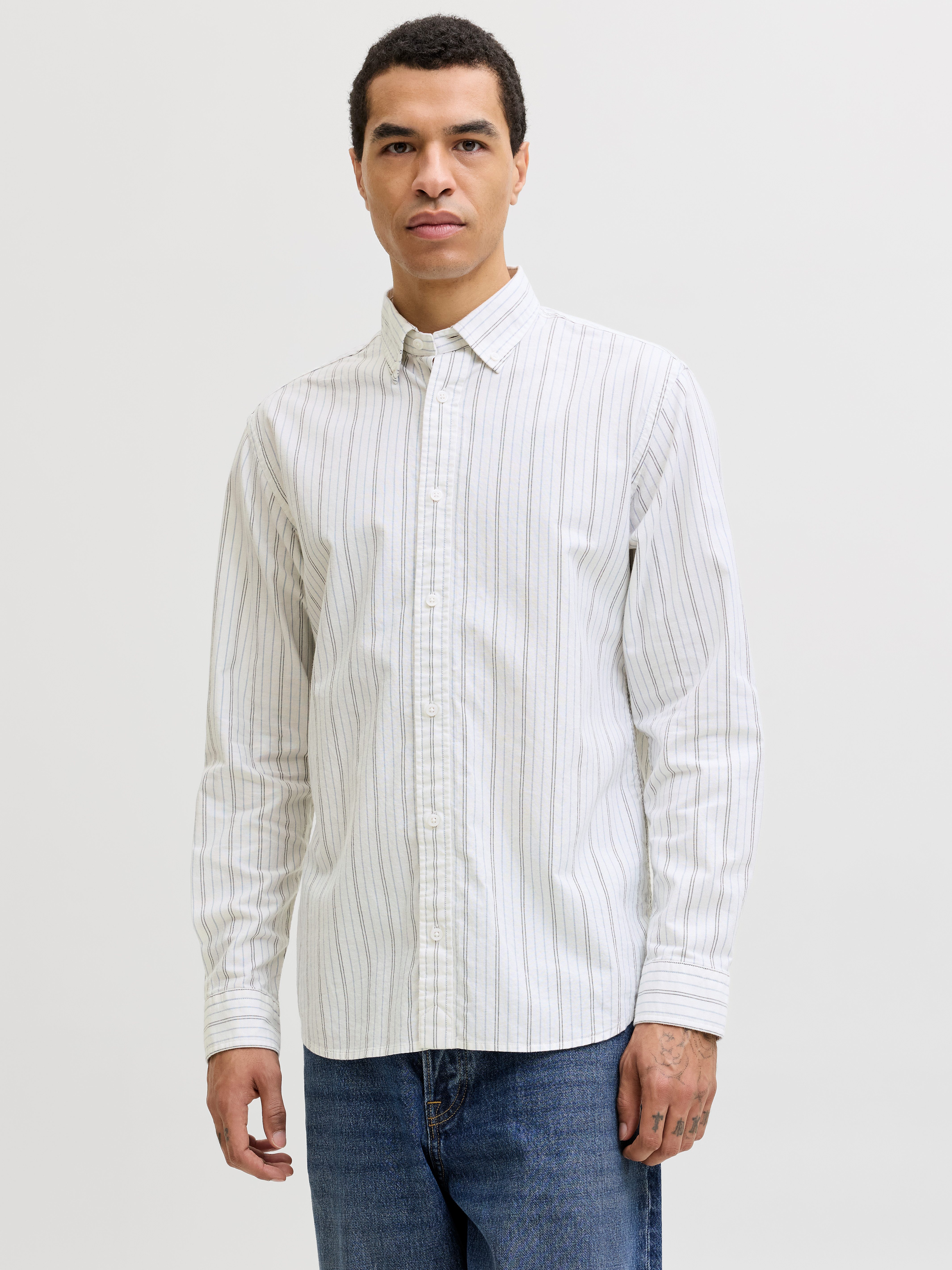 Jack & Jones Langarmhemd JPRBLUHARVEY OXFORD L/S SHIRT SN Baumwolle, regular fit