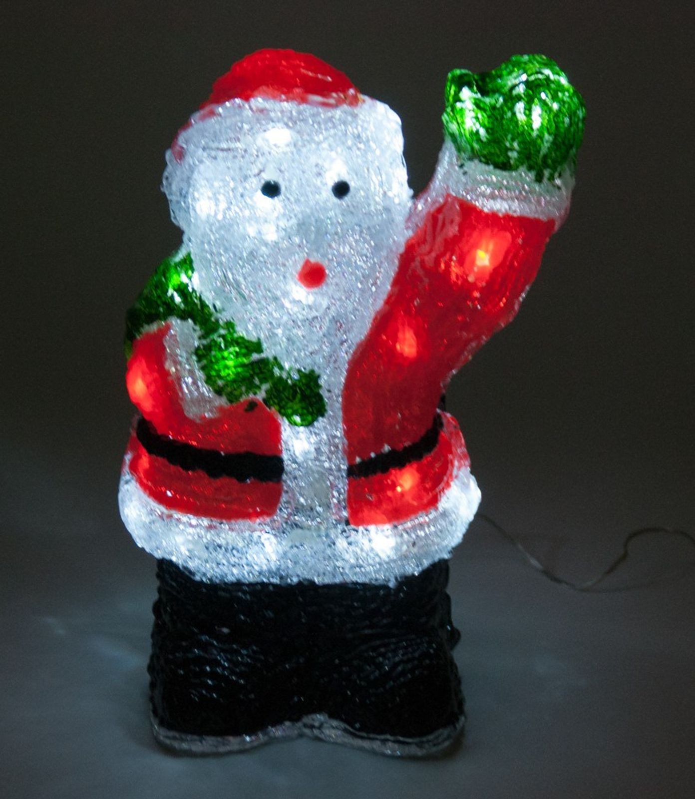 BURI Lichterkette LED Deko Weihnachtsmann mit 40 weißen LED's