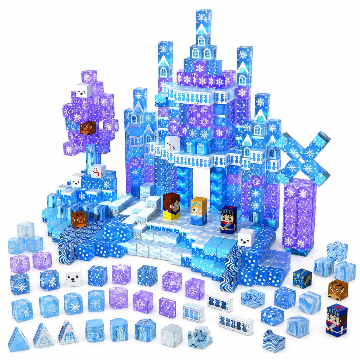 Luckice magnetische Bausteine, Lern- & Steckspiel, Kreativspielzeug für Kinder Magnetspielbausteine, (Set, 100 St., STEM sensorisches Spielzeug Magnetbausteine Kinderspielzeug), fördert räumliches & kreatives Denken, handaugenkoordinierend
