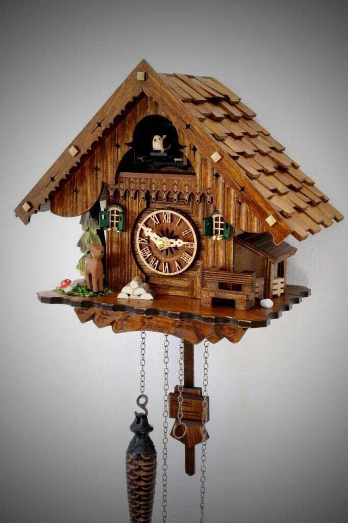 Clockvilla Hettich-Uhren Wanduhr Schwarzwälder Kuckucksuhr mit Schindeldach günstig online kaufen