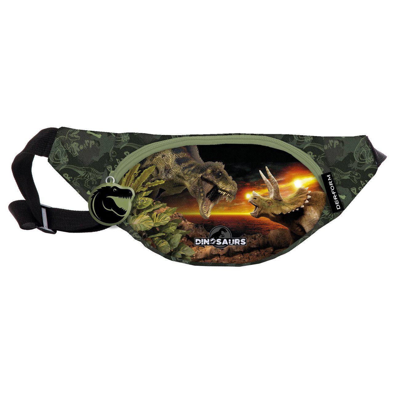 DERFORM Gürteltasche Kinder Dinosaurier T-Rex Bauchtasche Hüfttasche Outdoor Tasche