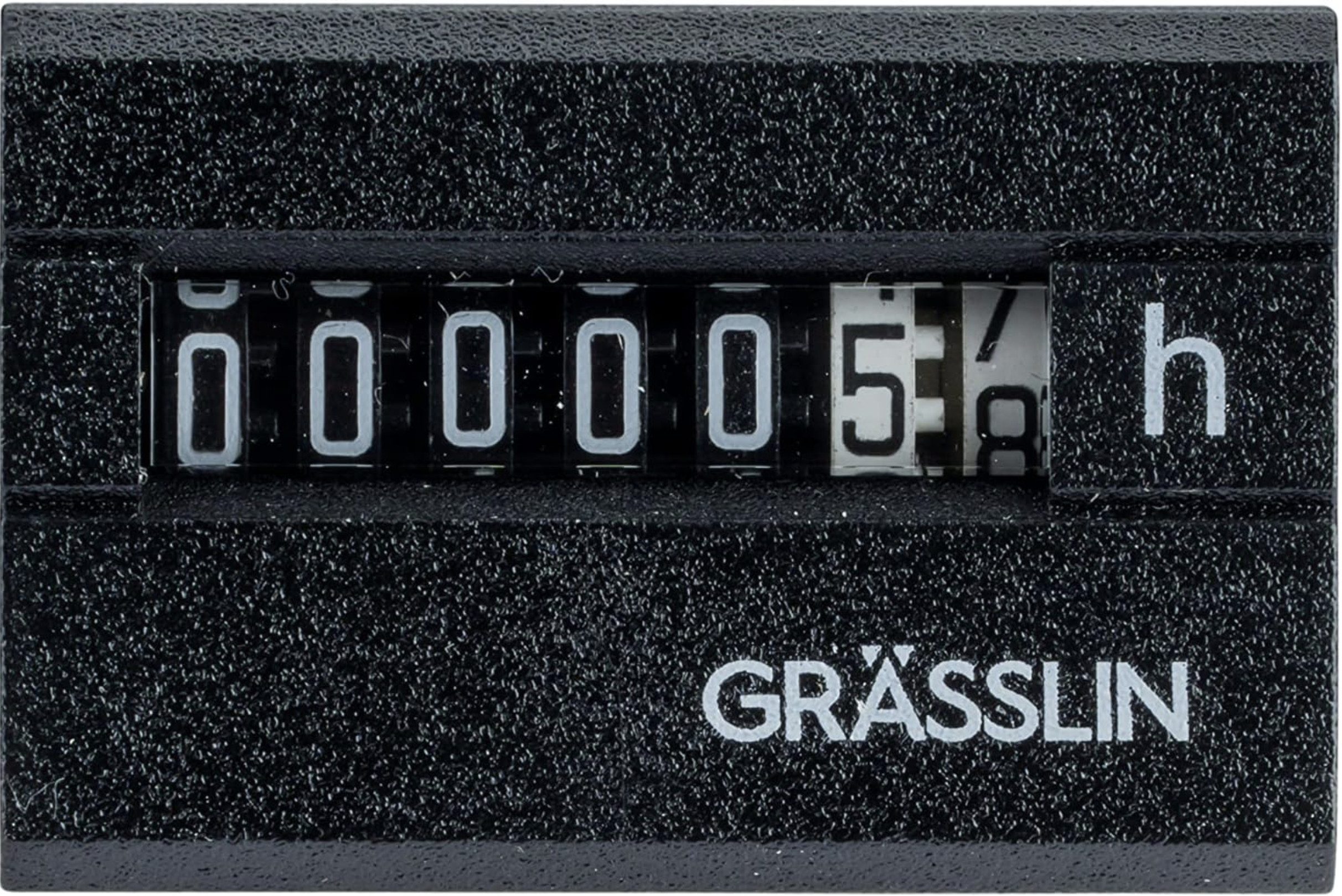 Grässlin Zeitschaltuhr taxxo 612 SA, analoger Betriebsstundenzähler I für Traktoren und Boote I schwarz
